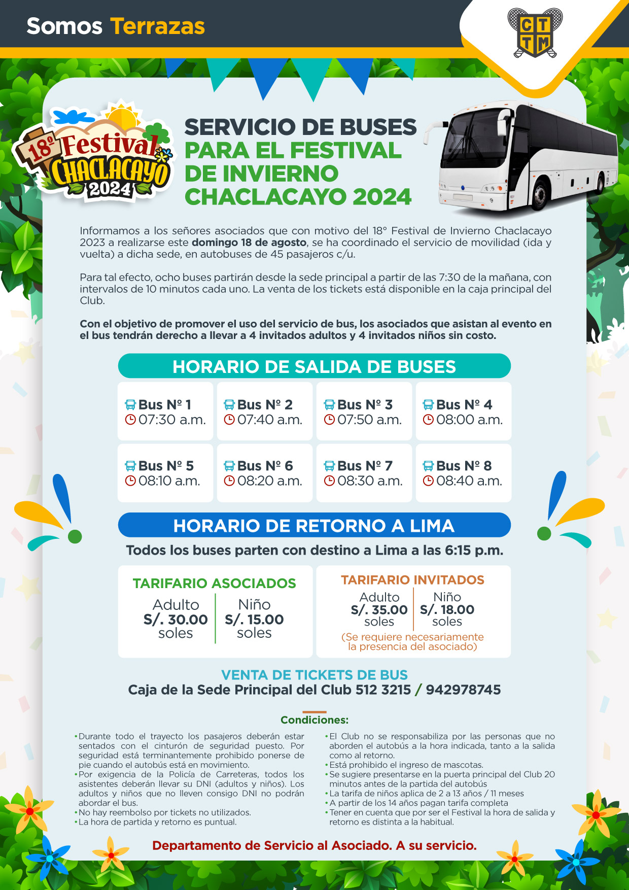 SERVICIO DE BUSES PARA EL FESTIVAL CHACLACAYO 2024