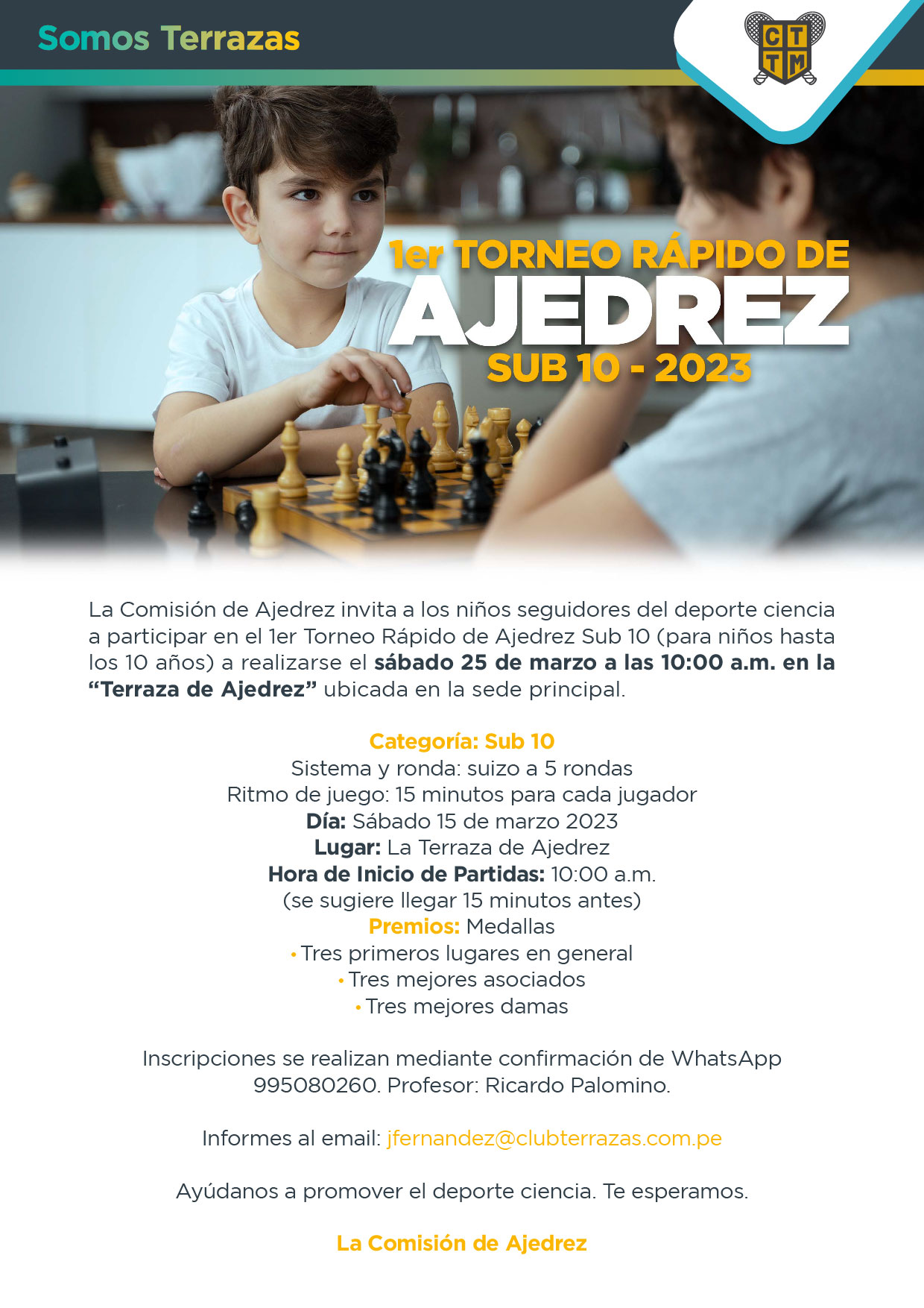 1er TORNEO RÁPIDO DE AJEDREZ SUB 10 - 2023