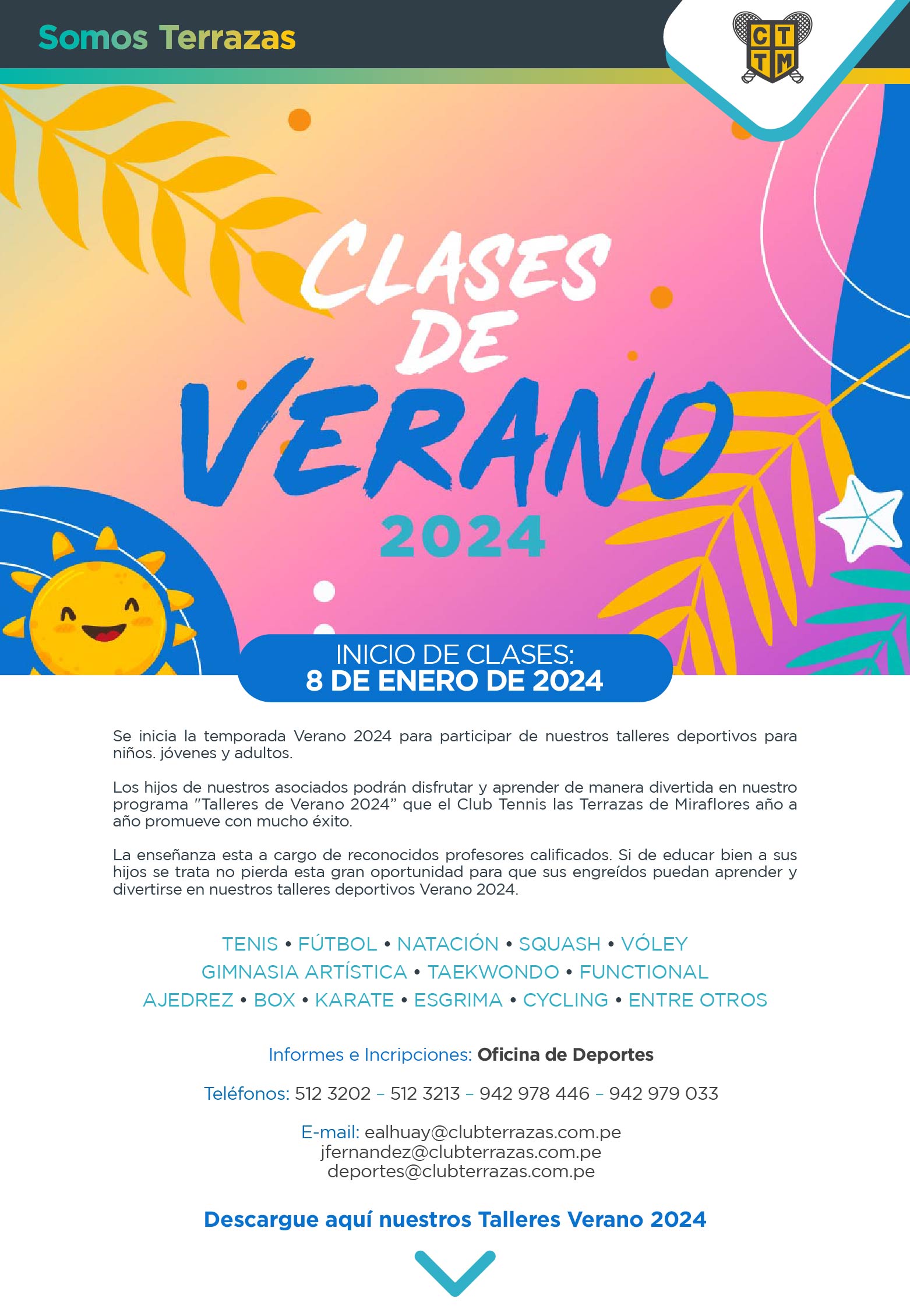 TALLERES DEPORTIVOS - VERANO 2024