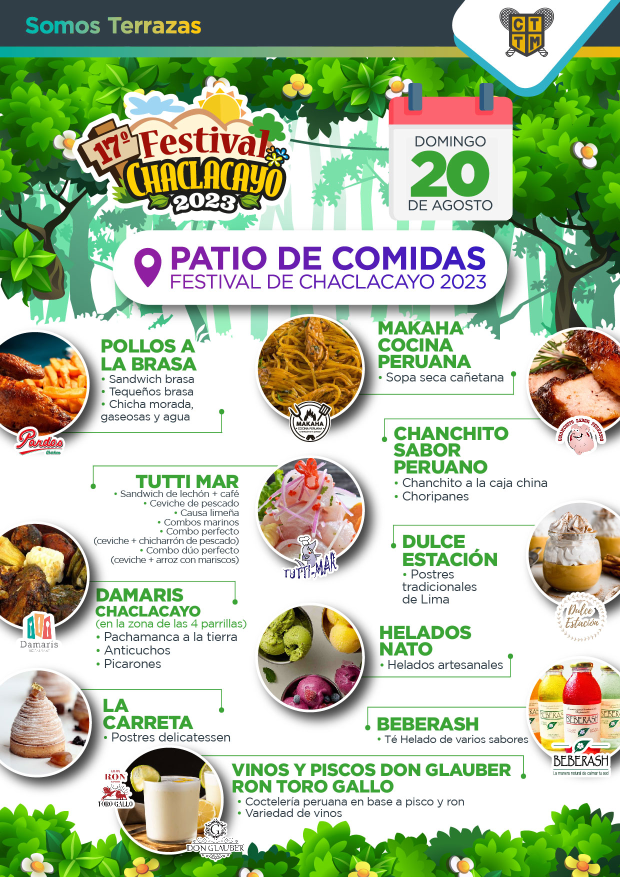 ESTE DOMINGO 20 DE AGOSTO UN SELECTO PATIO DE COMIDAS TE ESPERA EN EL FESTIVAL DE CHACLACAYO