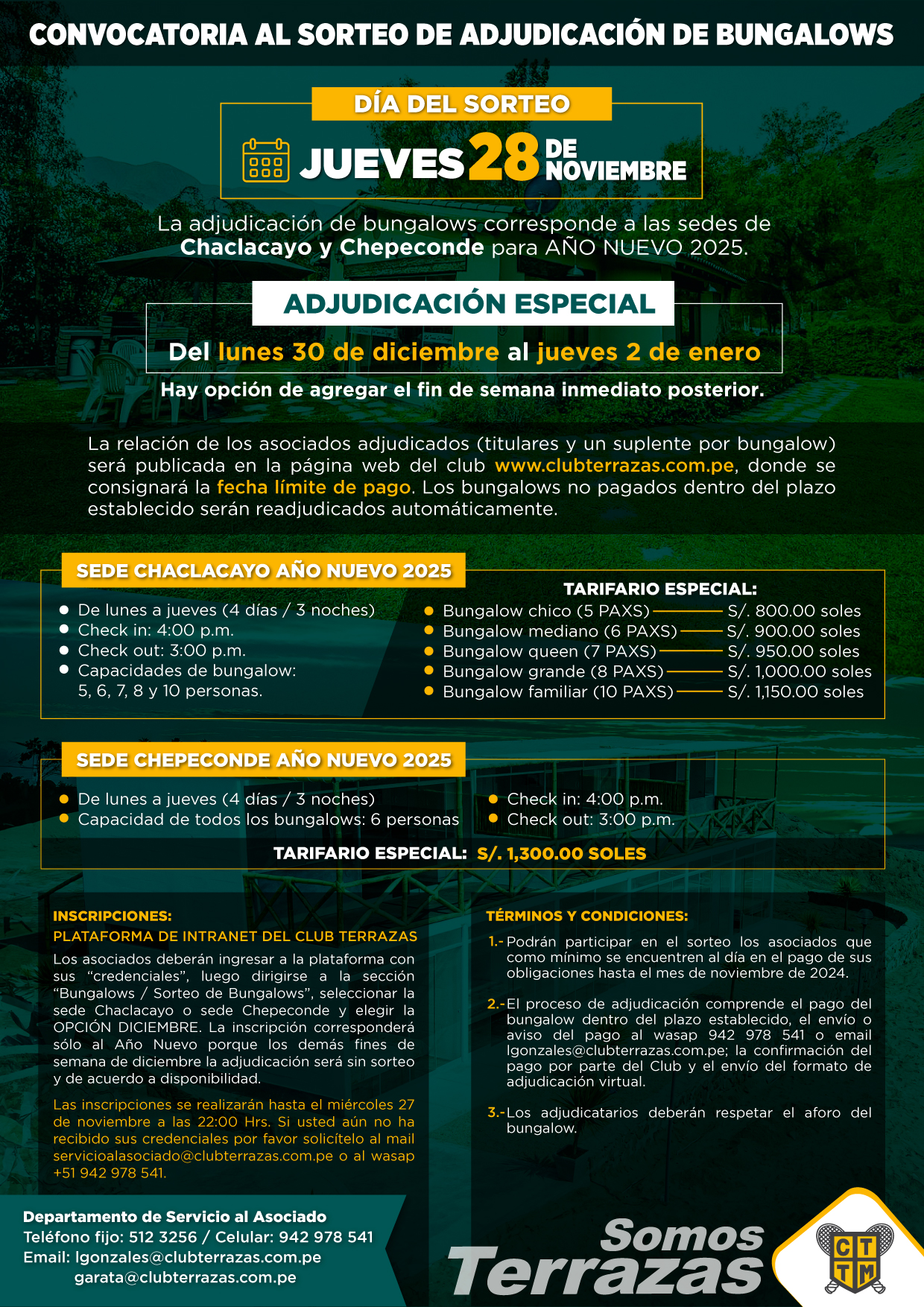 🎉 CONVOCATORIA AL SORTEO DE ADJUDICACIÓN DE BUNGALOWS POR AÑO NUEVO 2025 🏡✨
