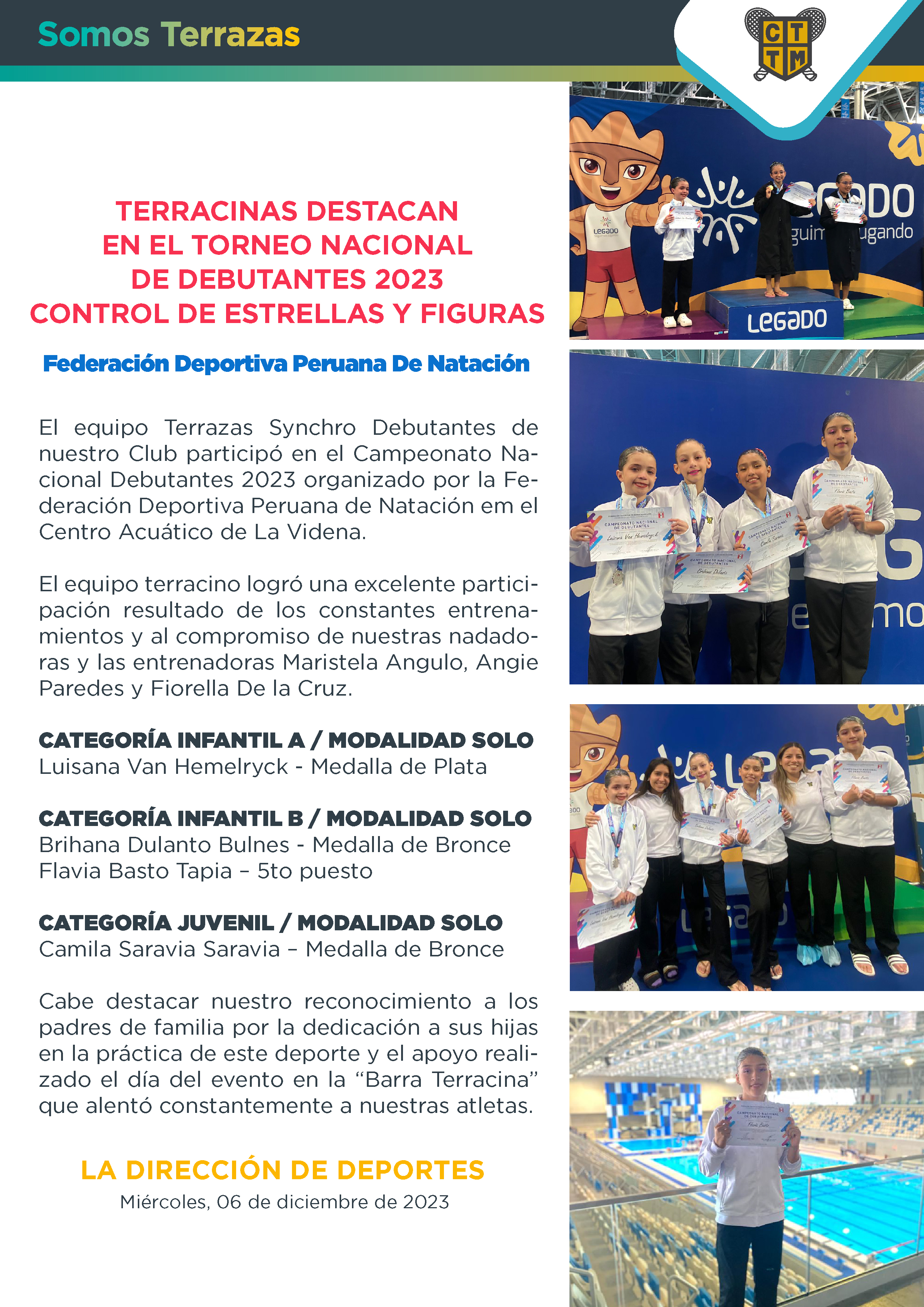 TERRACINAS DESTACAN EN EL TORNEO NACIONAL DE DEBUTANTES 2023