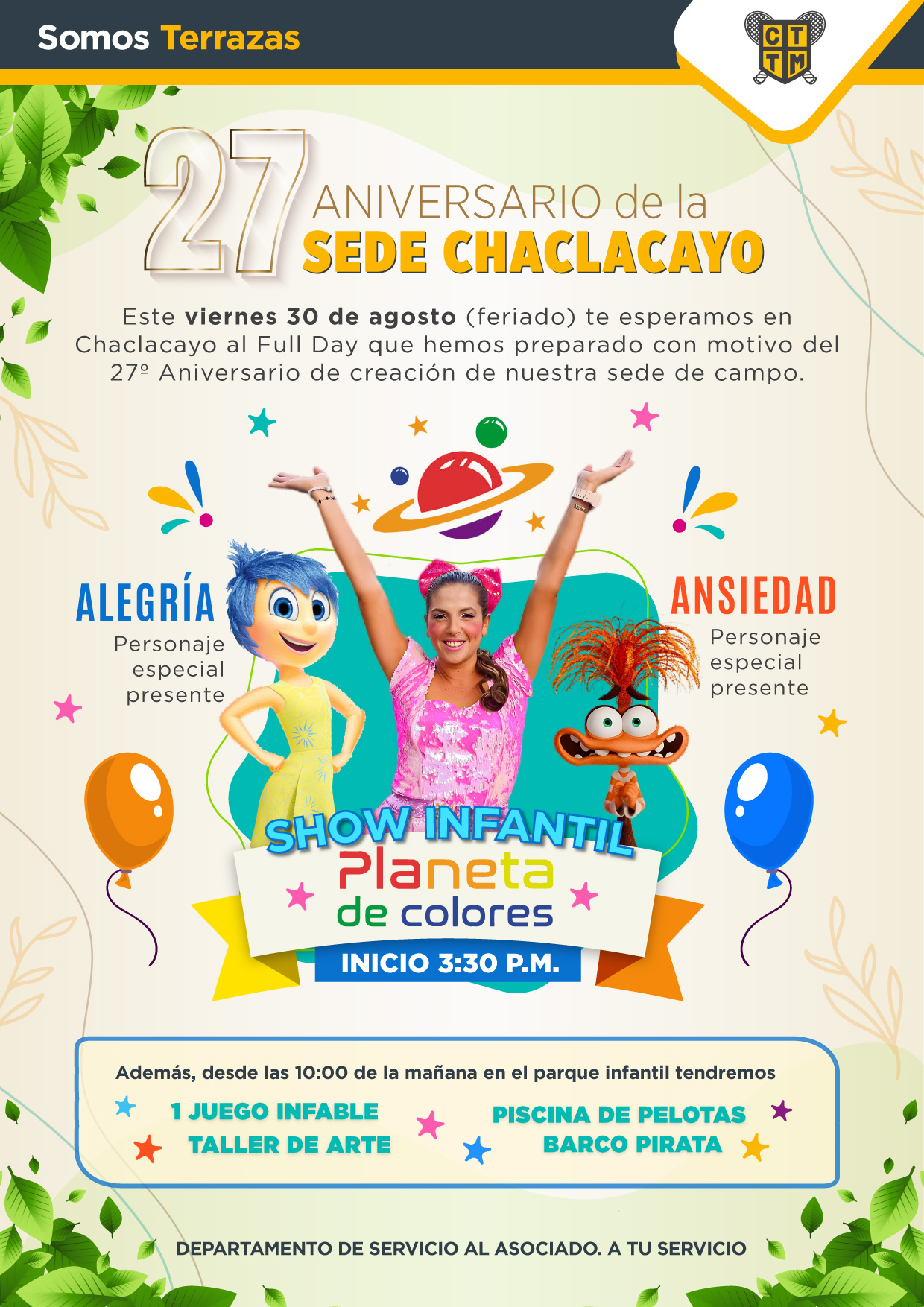 27 ANIVERSARIO DE LA SEDE CHACLACAYO: "SHOW INFANTIL CON PLANETA DE COLORES"