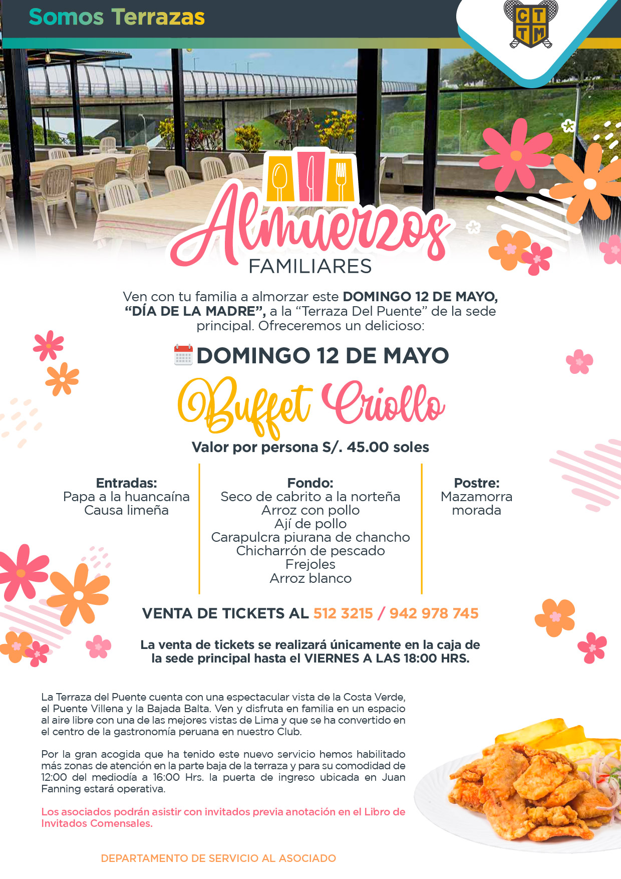 VEN CON TU FAMILIA A ALMORZAR ESTE DOMINGO 12 DE MAYO POR EL DÍA DE LA MADRE