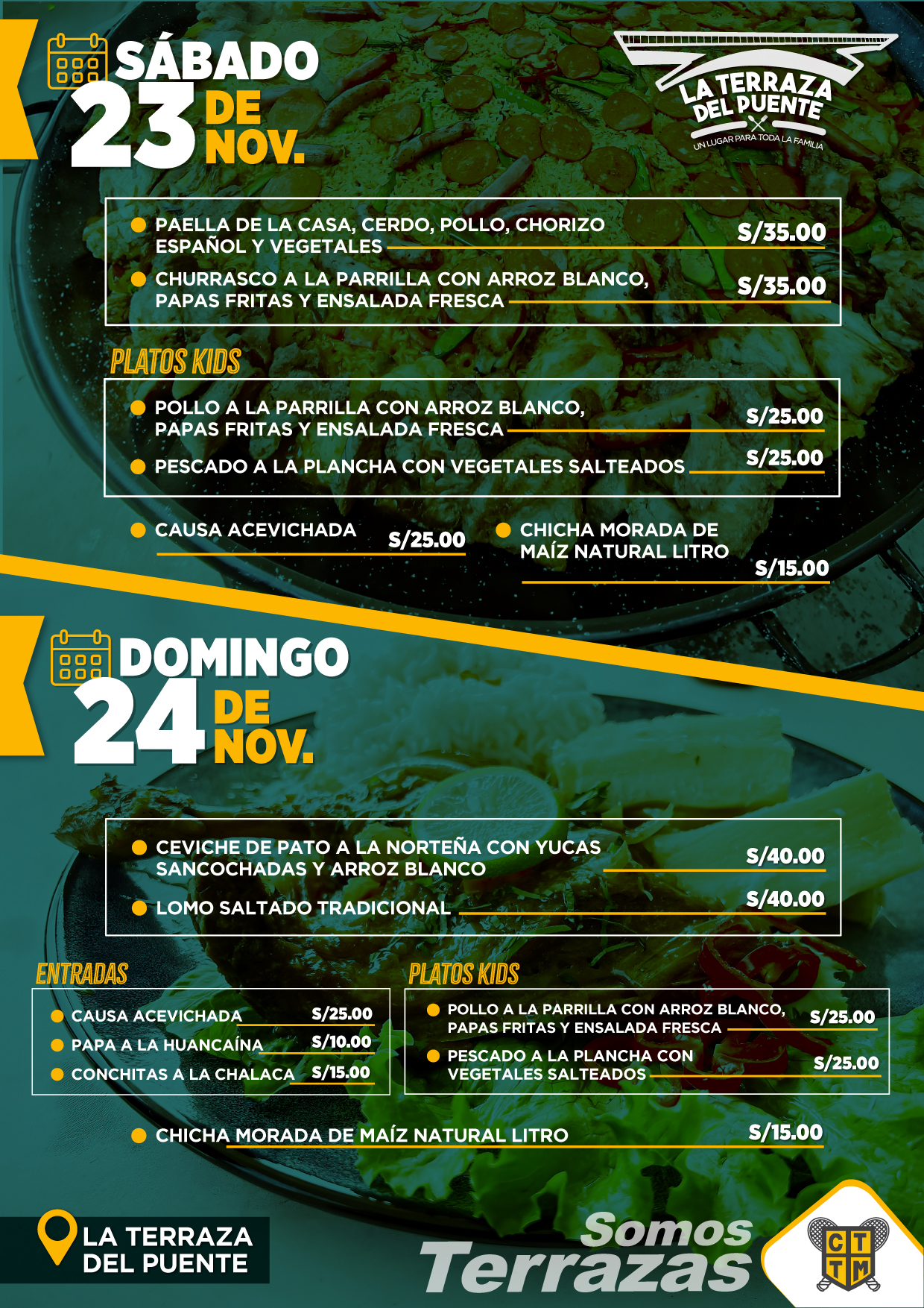 🍽️ ALMUERZOS FAMILIARES - SÁBADO 23 Y DOMINGO 24 DE NOVIEMBRE 🍂👨‍👩‍👧‍👦