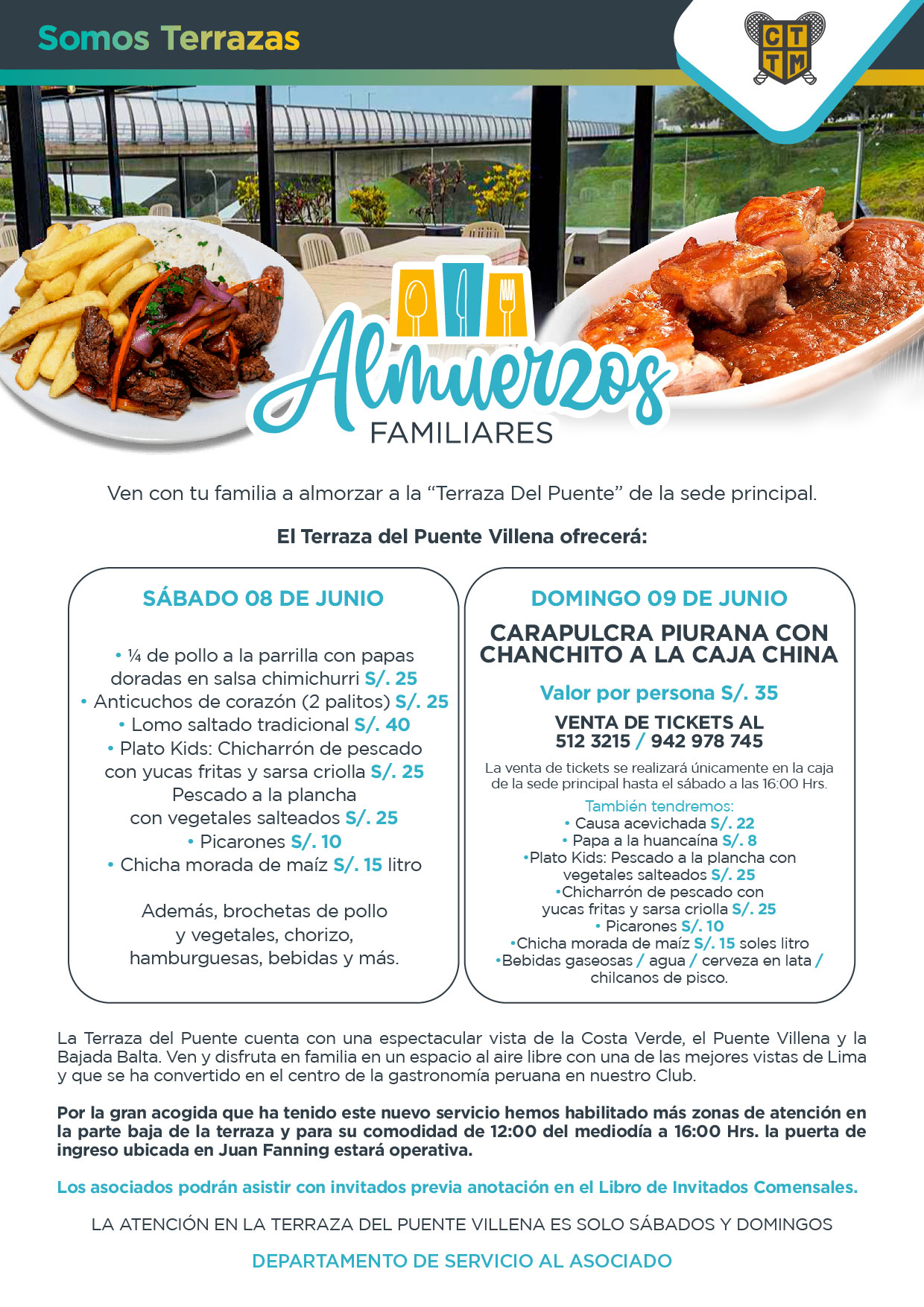 ESTE FIN DE SEMANA VEN A ALMORZAR AL CLUB TERRAZAS