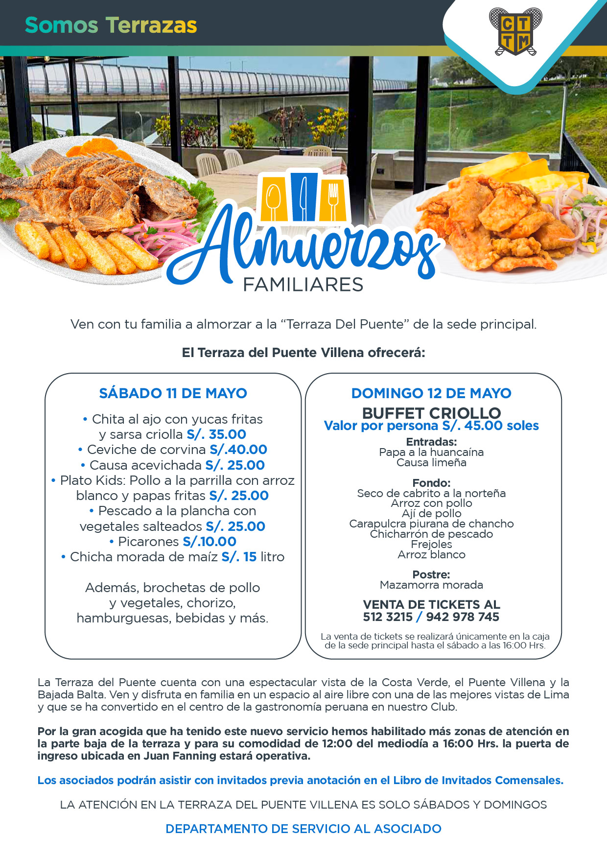 ESTE FIN DE SEMANA VEN A ALMORZAR AL CLUB TERRAZAS