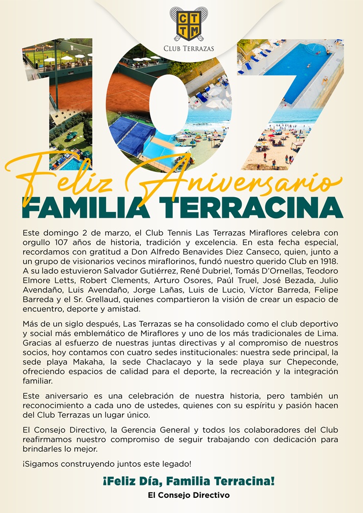 🎉 FELIZ 107º ANIVERSARIO FAMILIA TERRACINA 🎉