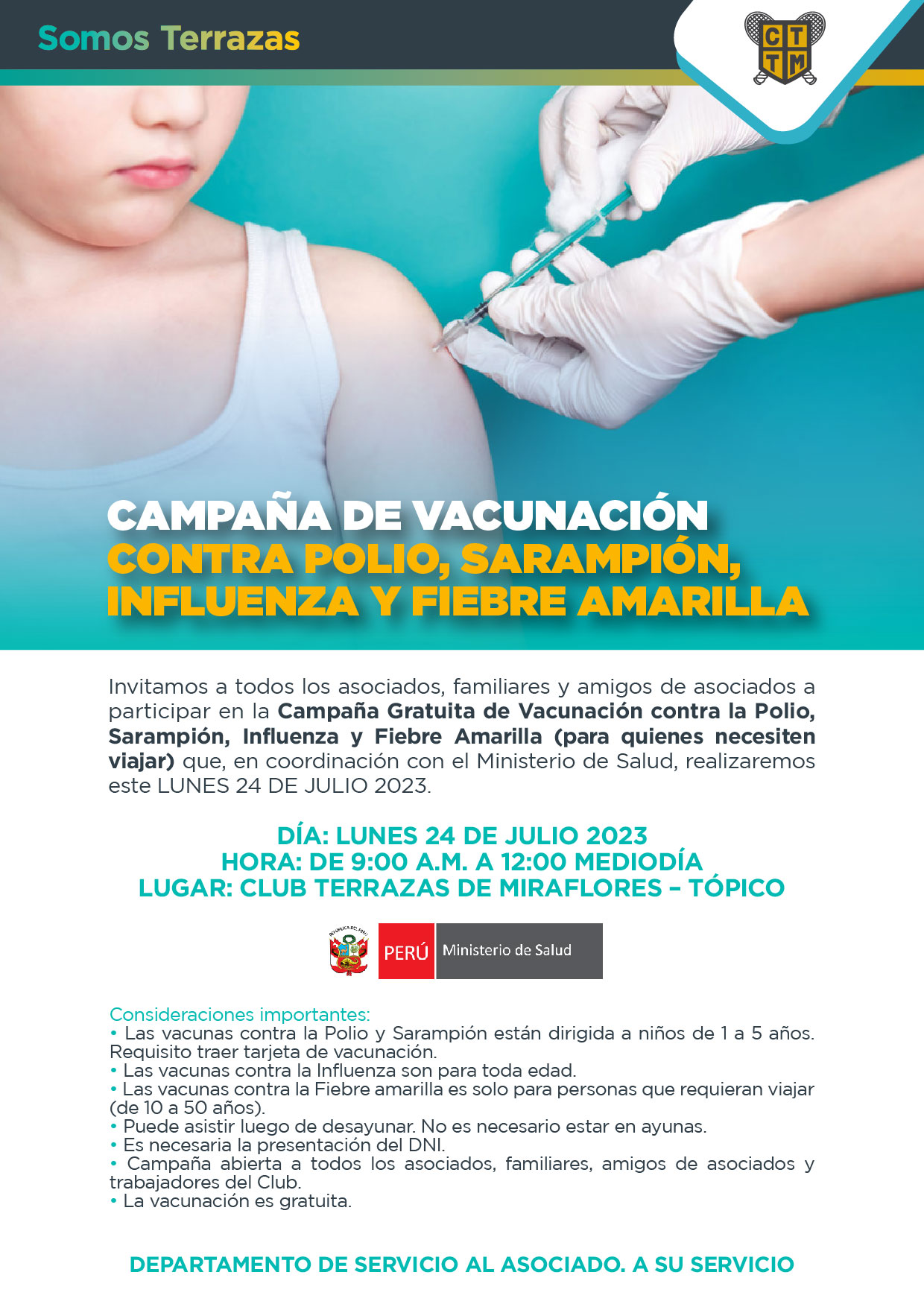 CAMPAÑA DE VACUNACIÓN CONTRA POLIO, SARAMPIÓN, INFLUENZA Y FIEBRE AMARILLA 