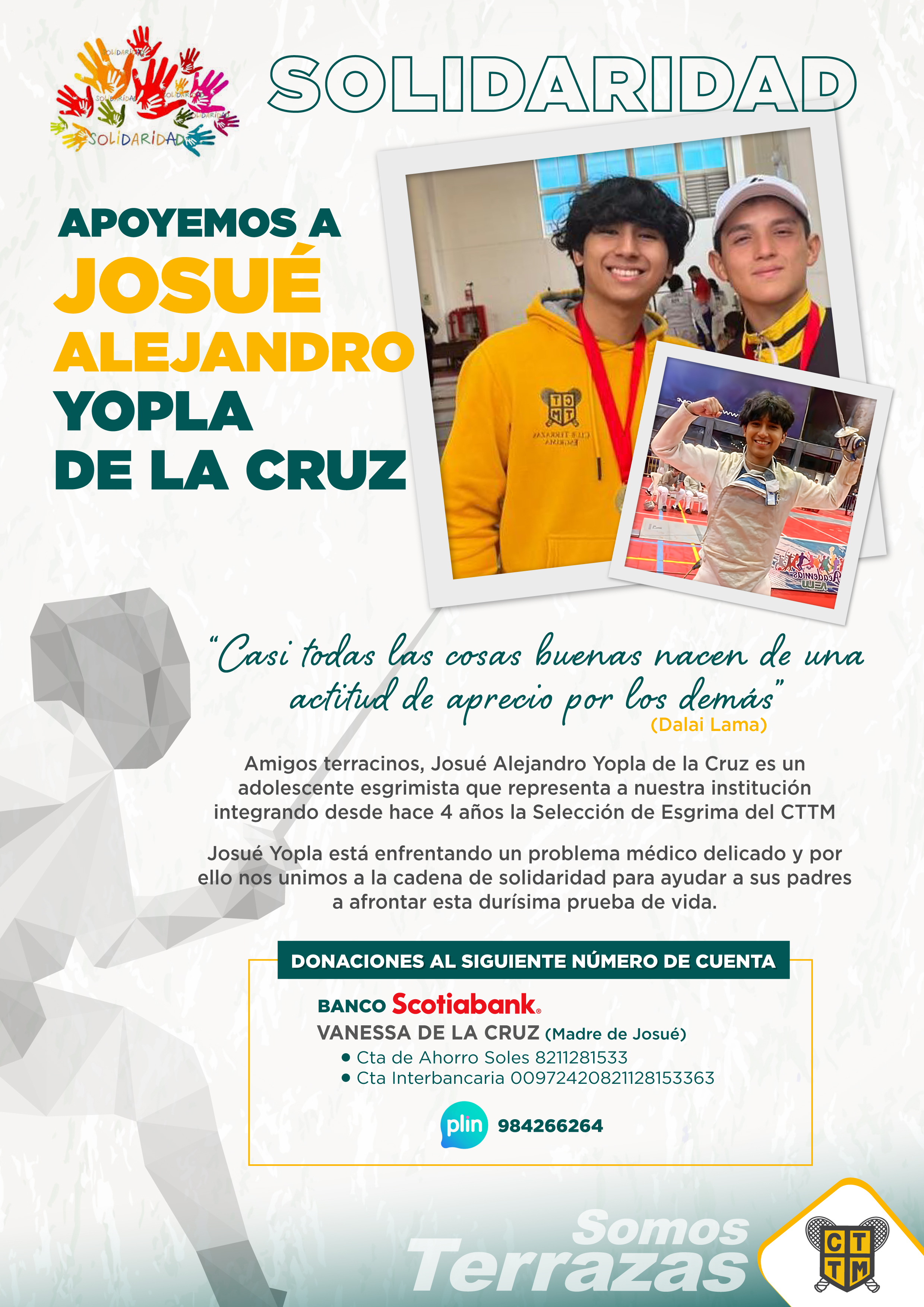 SOLIDARIDAD ✊: JOSUE ALEJANDRO YOPLA DE LA CRUZ 🙌💙
