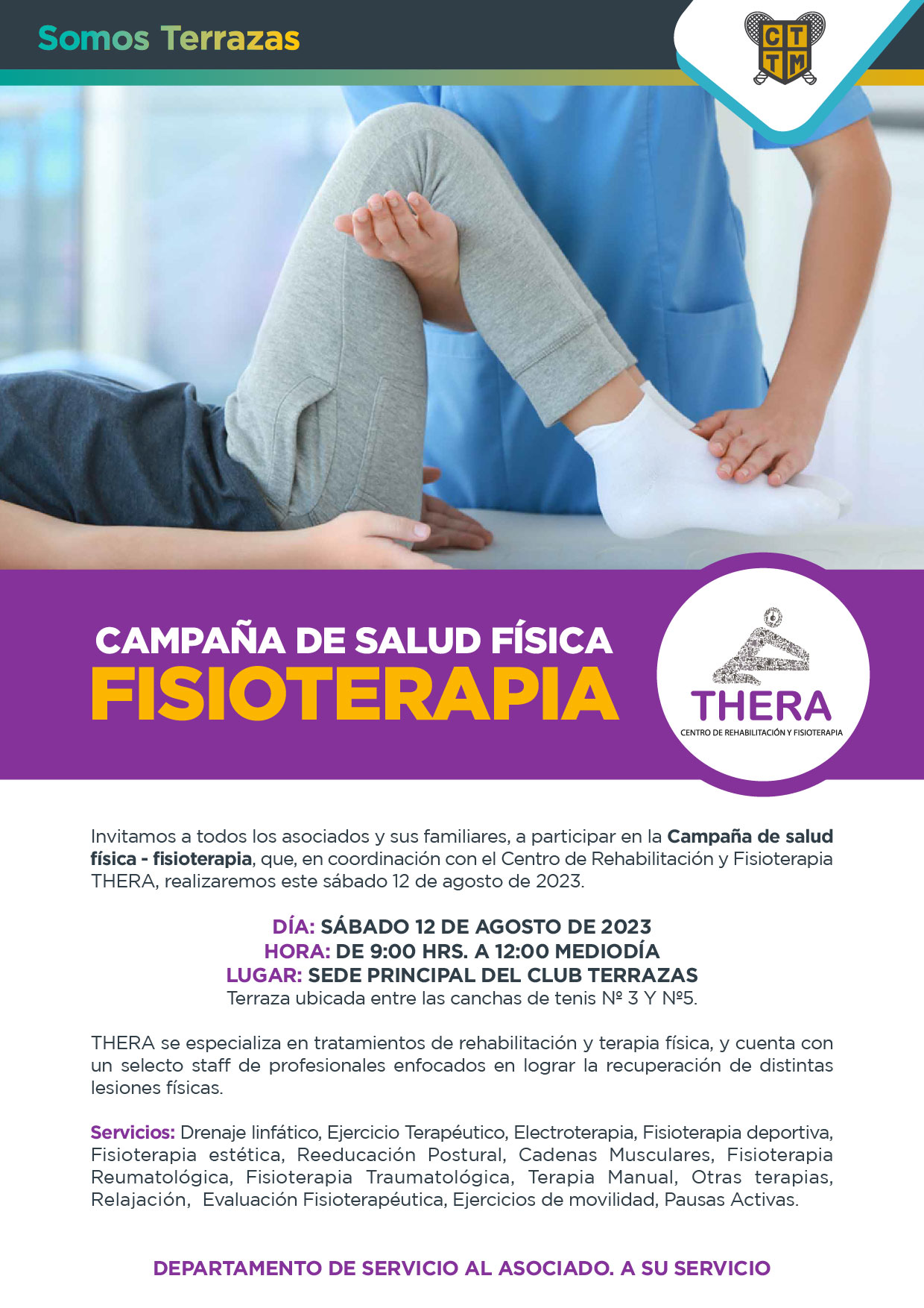 CAMPAÑA DE SALUD FÍSICA CON EL CENTRO DE REHABILITACIÓN Y FISIOTERAPIA THERA