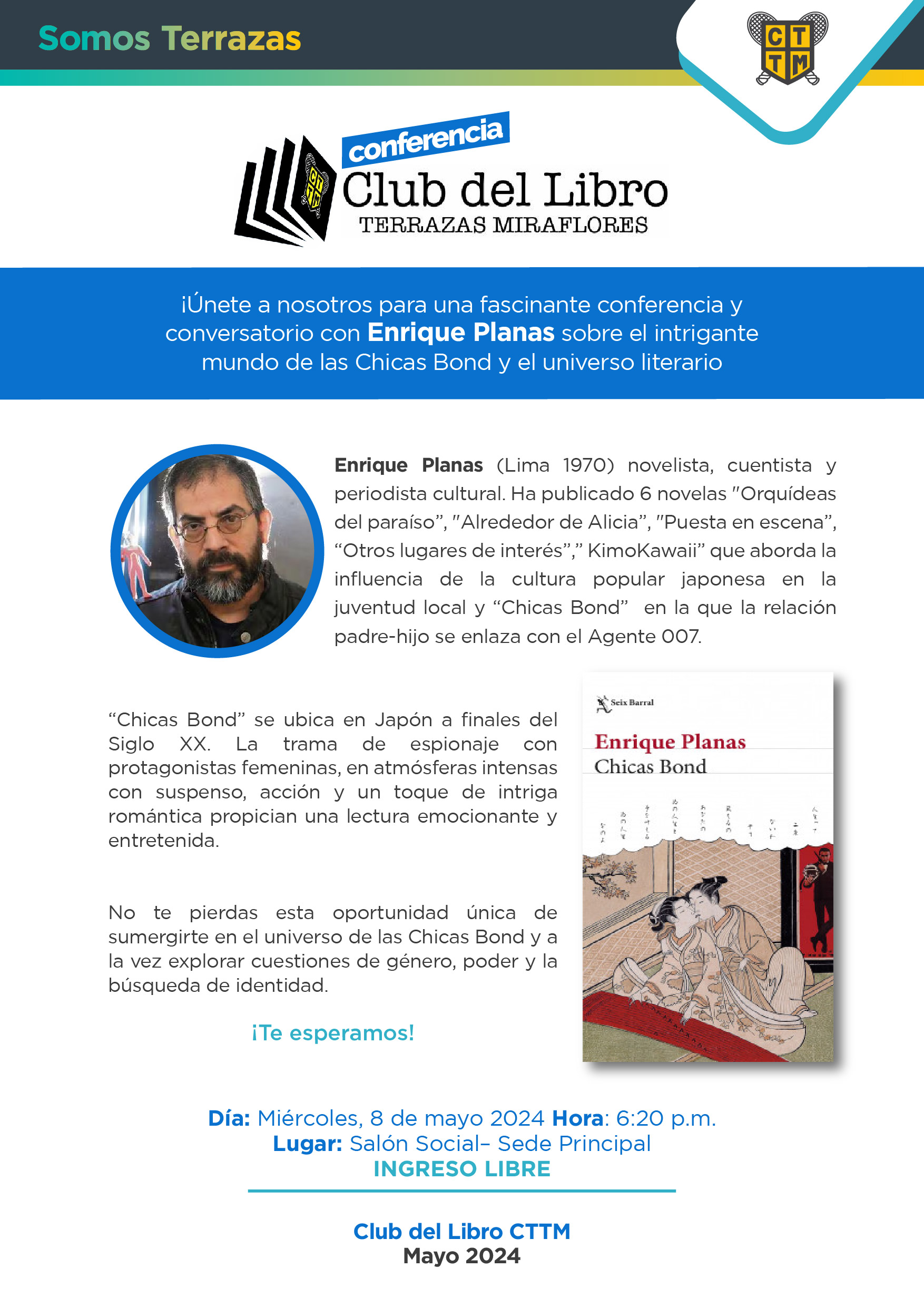 ÚNETE A NOSOTROS PARA UNA FASCINANTE CONFERENCIA Y CONVERSATORIO CON ENRIQUE PLANAS