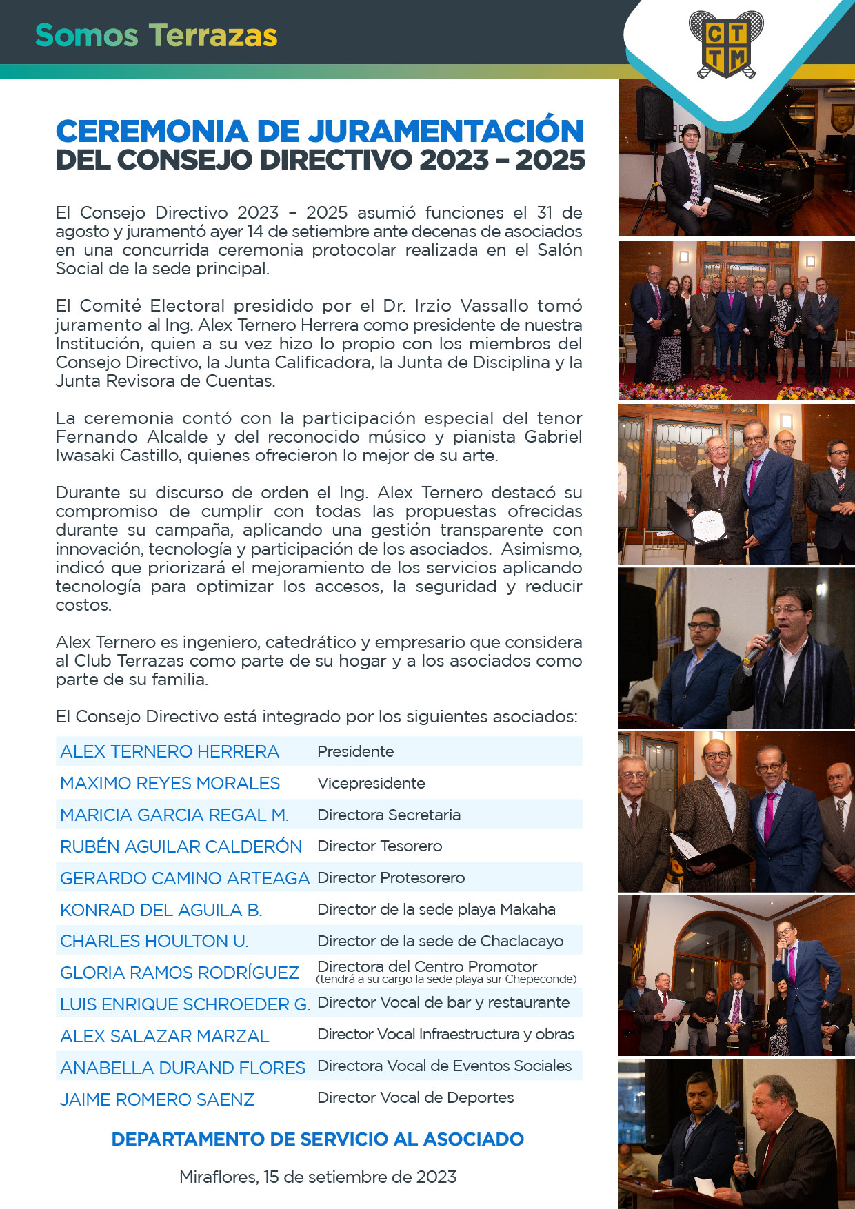 CEREMONIA DE JURAMENTACIÓN DEL CONSEJO DIRECTIVO 2023 – 2025