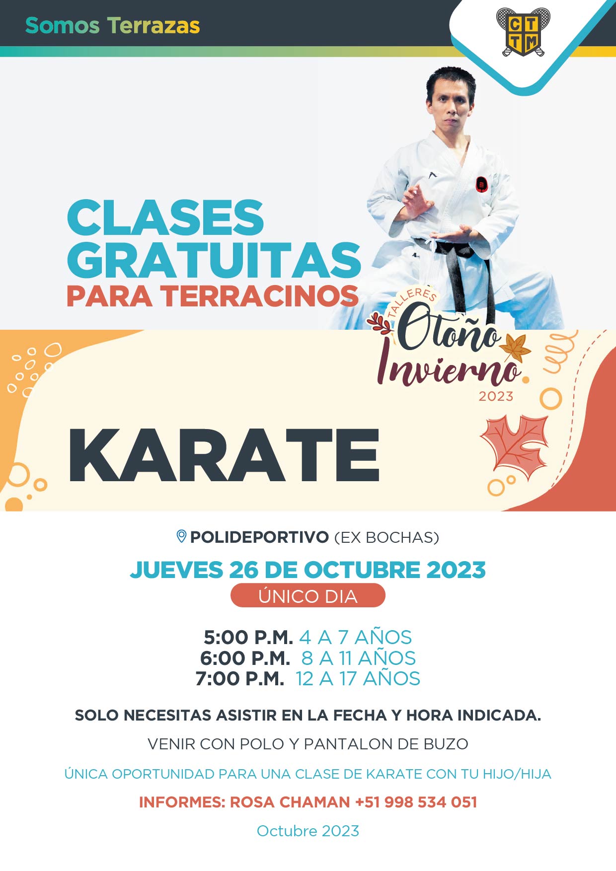 TE ESPERAMOS EN LA CLASE GRATUITA DE KARATE