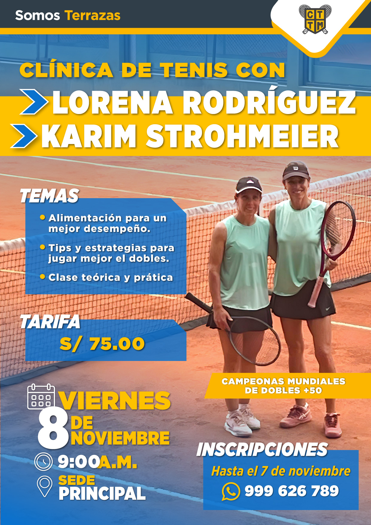 CLÍNICA DE TENIS DOBLES CON LORENA RODRÍGUEZ Y KARIM STROHMEIER 