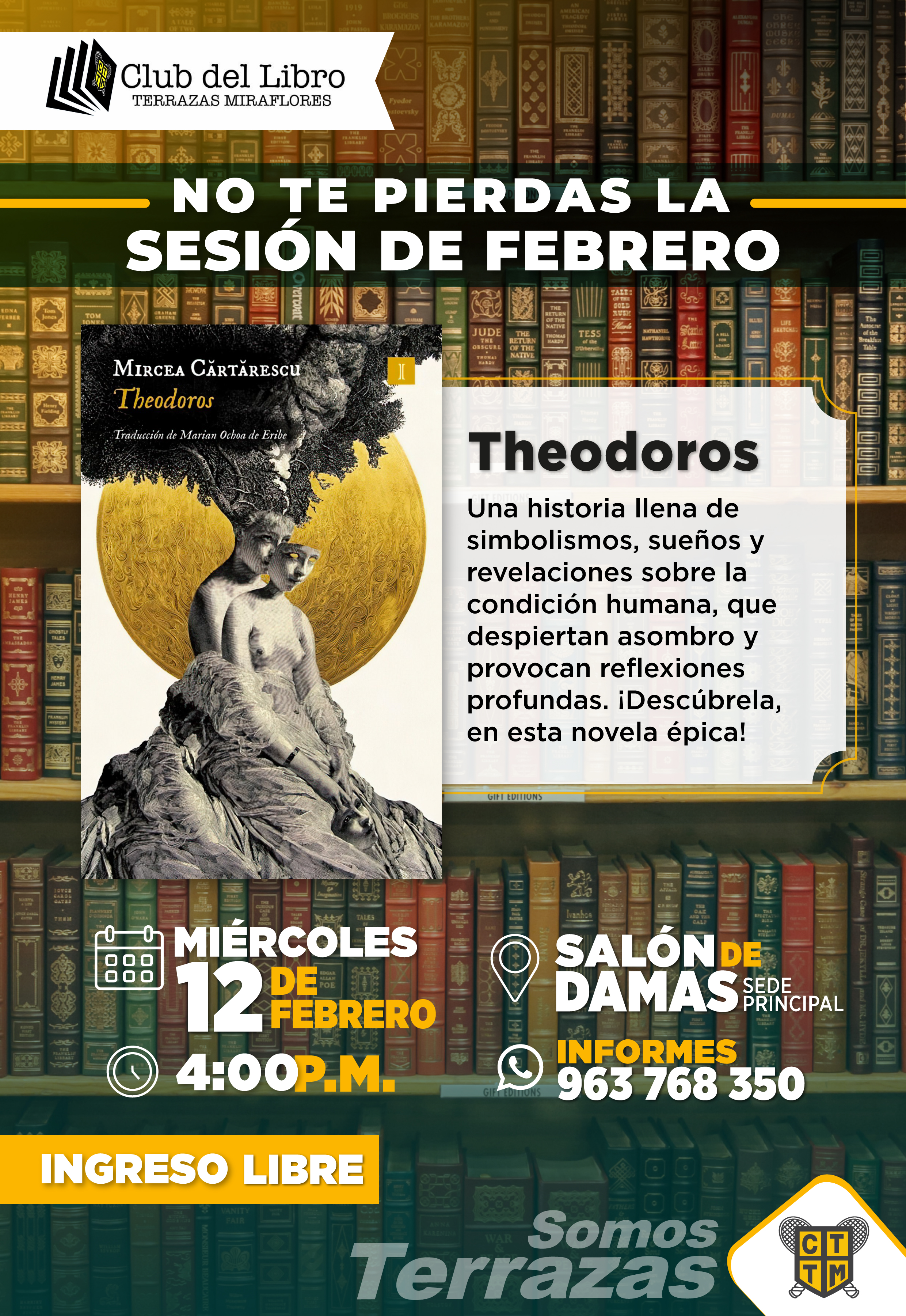 📅 TE INVITAMOS A LA SESIÓN DE FEBRERO DEL CLUB DEL LIBRO 📚