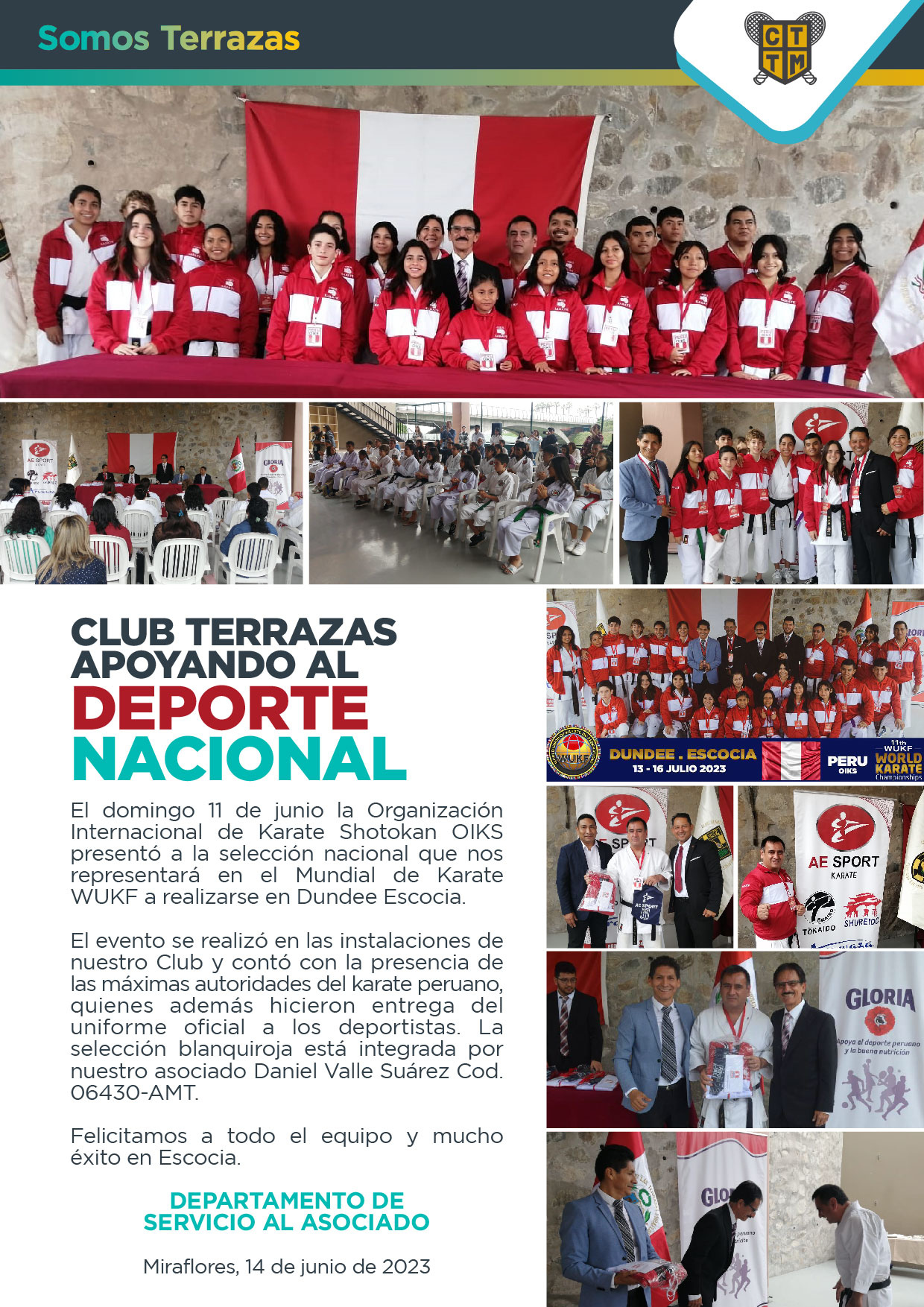 CLUB TERRAZAS APOYANDO AL DEPORTE NACIONAL