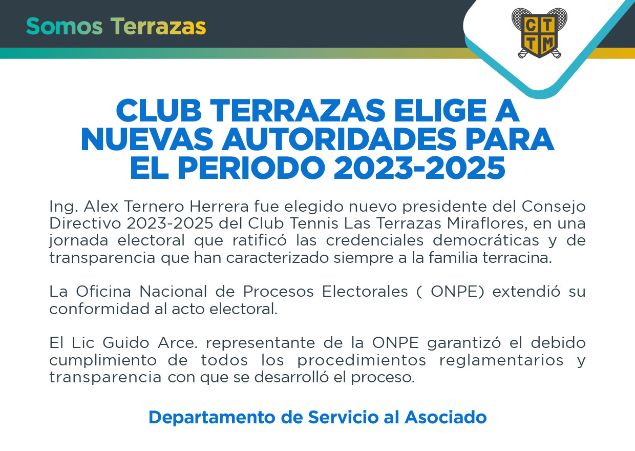 CLUB TERRAZAS ELIGE A NUEVAS AUTORIDADES PARA EL PERIODO 2023-2025