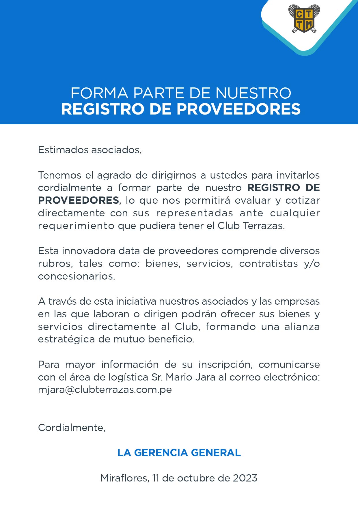 FORMA PARTE DE NUESTRO REGISTRO DE PROVEEDORES 