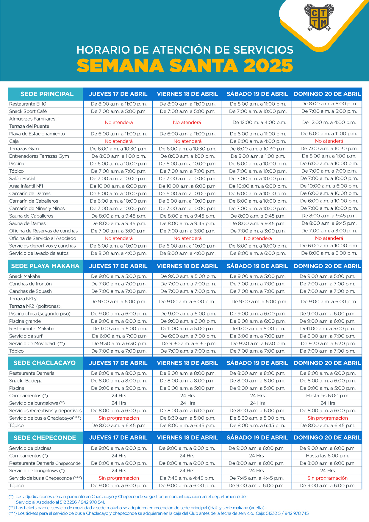 📅 HORARIO DE ATENCIÓN – SEMANA SANTA 2025 ✝️
