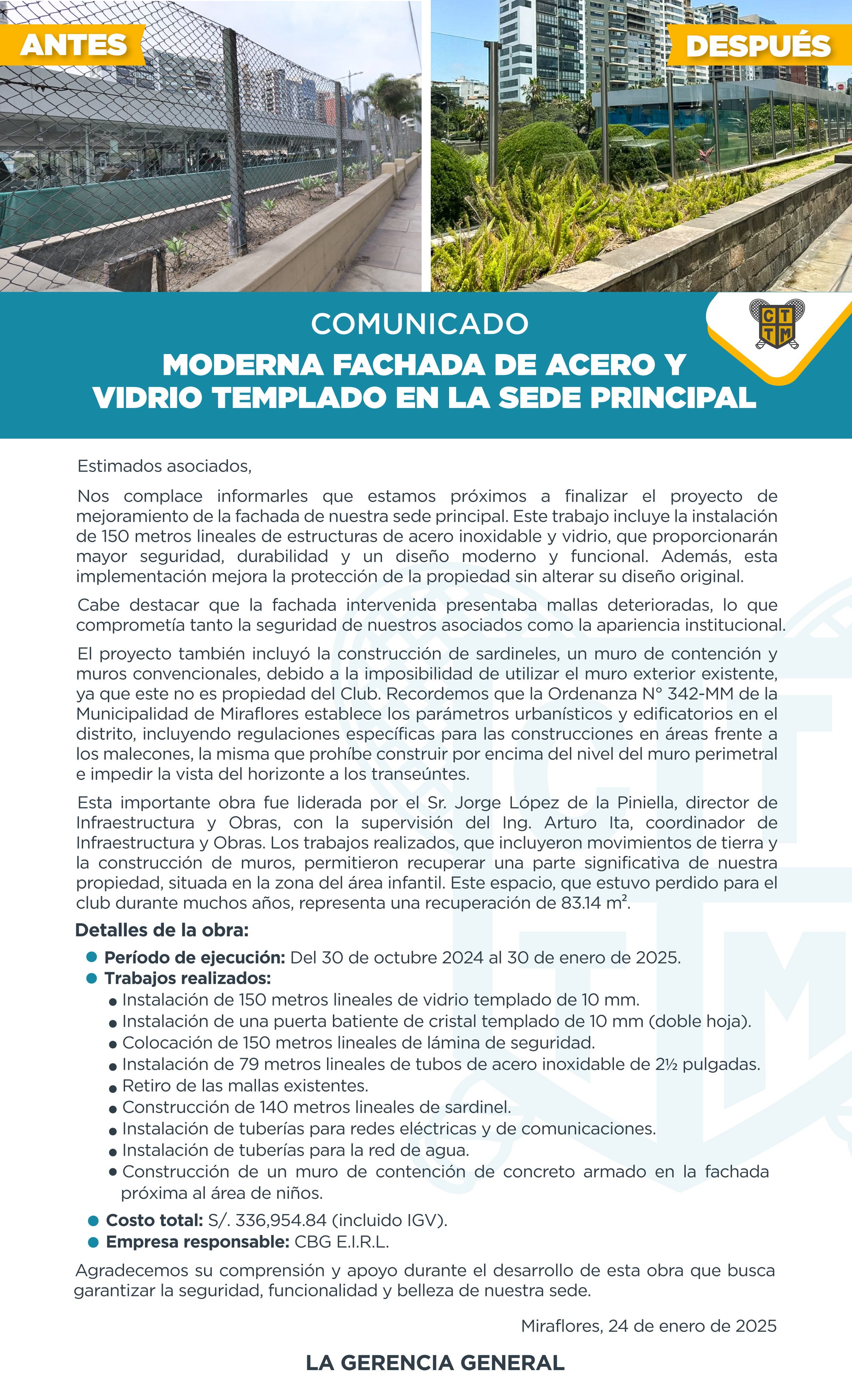 📢  COMUNICADO MODERNA FACHADA DE ACERO Y VIDRIO TEMPLADO EN LA SEDE PRINCIPAL 🏢✨