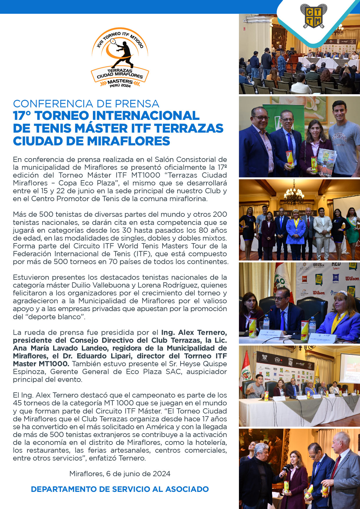 CONFERENCIA DE PRENSA-17° TORNEO INTERNACIONAL DE TENIS MÁSTER ITF