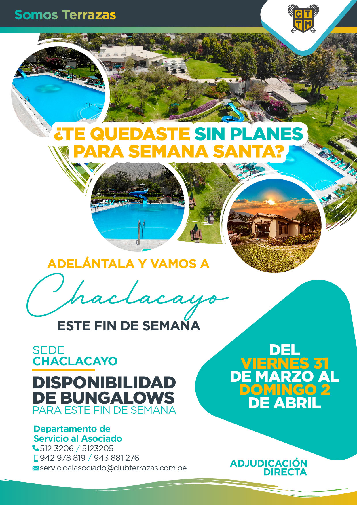 TE QUEDASTE SIN PLANES PARA SEMANA SANTA? ADELÁNTALA Y VAMOS A CHACLACAYO ESTE FIN DE SEMANA