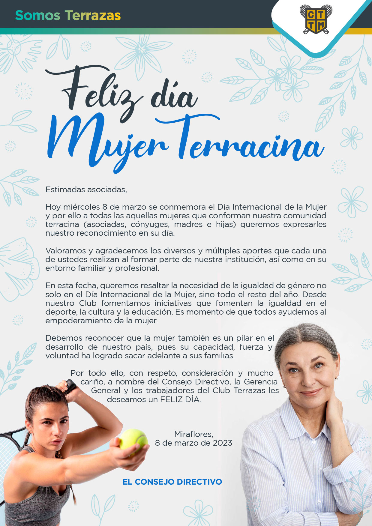 FELIZ DÍA MUJER TERRACINA 