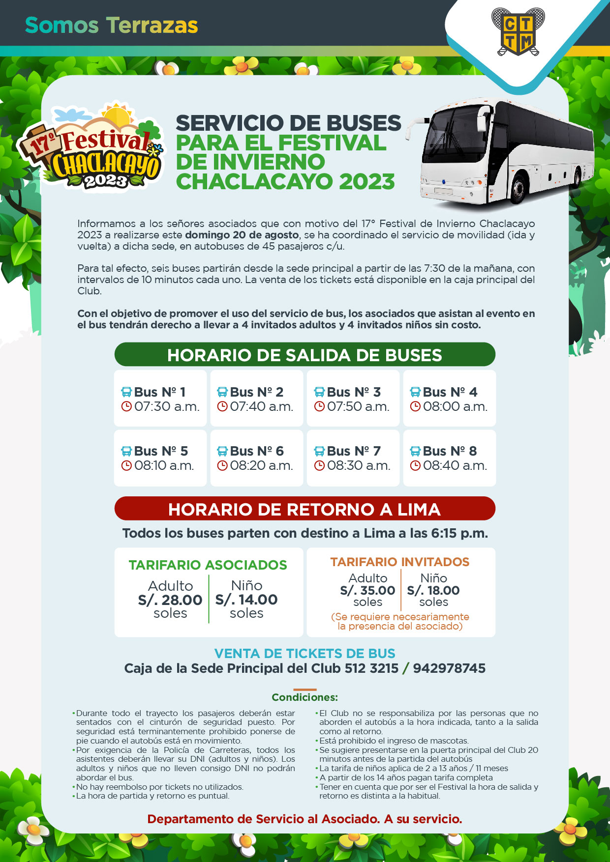 SERVICIO DE BUSES PARA EL FESTIVAL DE INVIERNO CHACLACAYO 2023