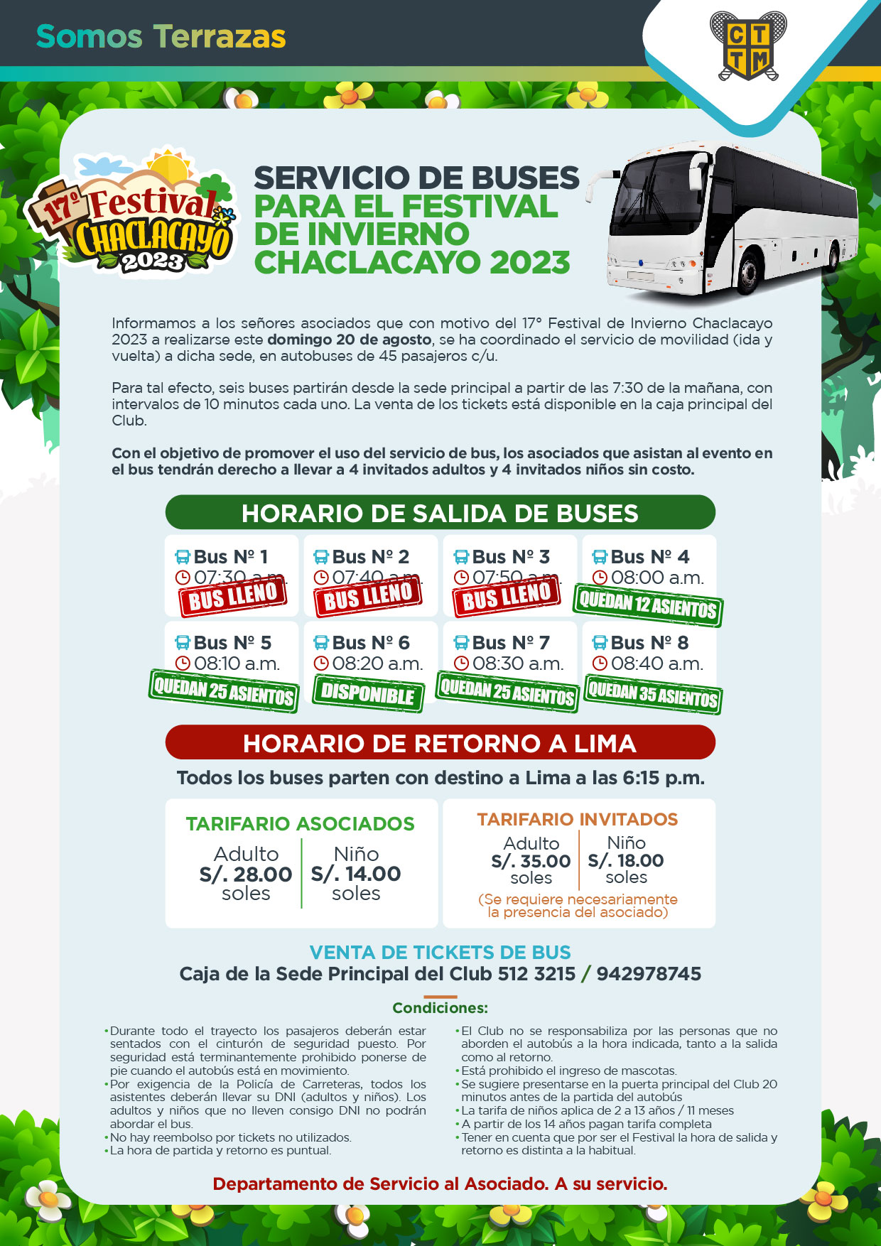 SERVICIO DE BUSES PARA EL FESTIVAL DE INVIERNO CHACLACAYO 2023