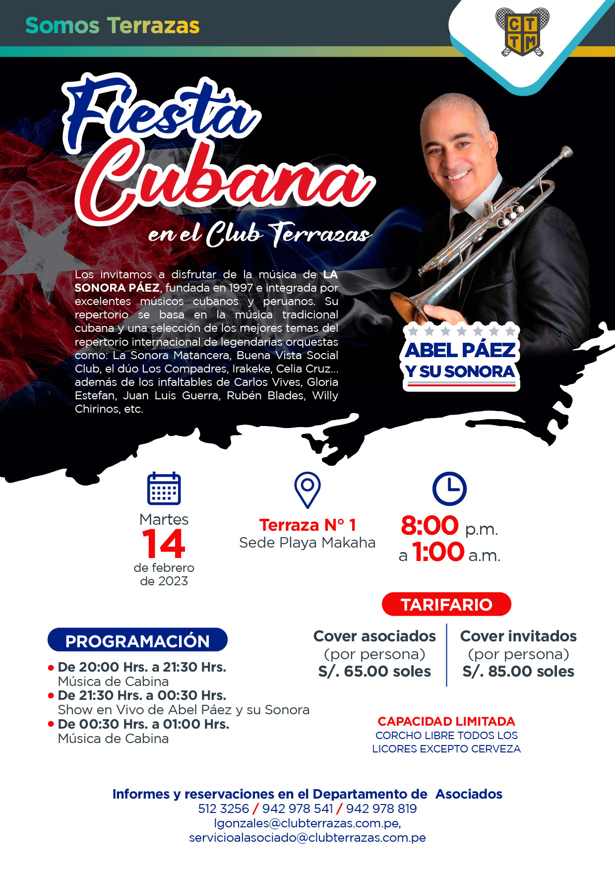 FIESTA CUBANA EN EL CLUB TERRAZAS EN EL DÍA DEL AMOR Y LA AMISTAD