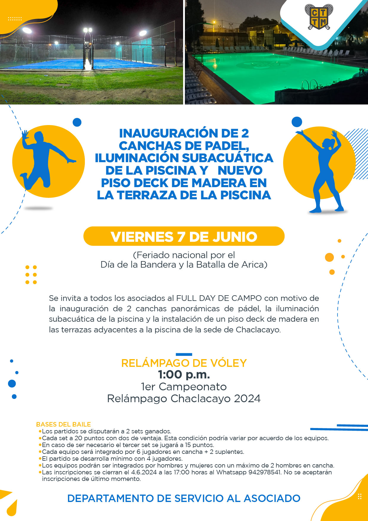 RELÁMPAGO DE VÓLEY: VIERNES 7 DE JUNIO EN LA SEDE CHACLACAYO