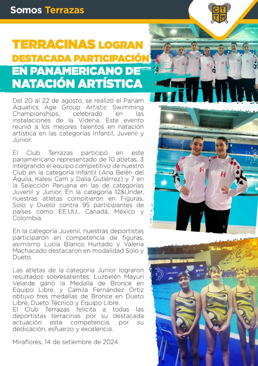 NATACIÓN ARTÍSTICA: DESTACADA PARTICIPACIÓN TERRACINA