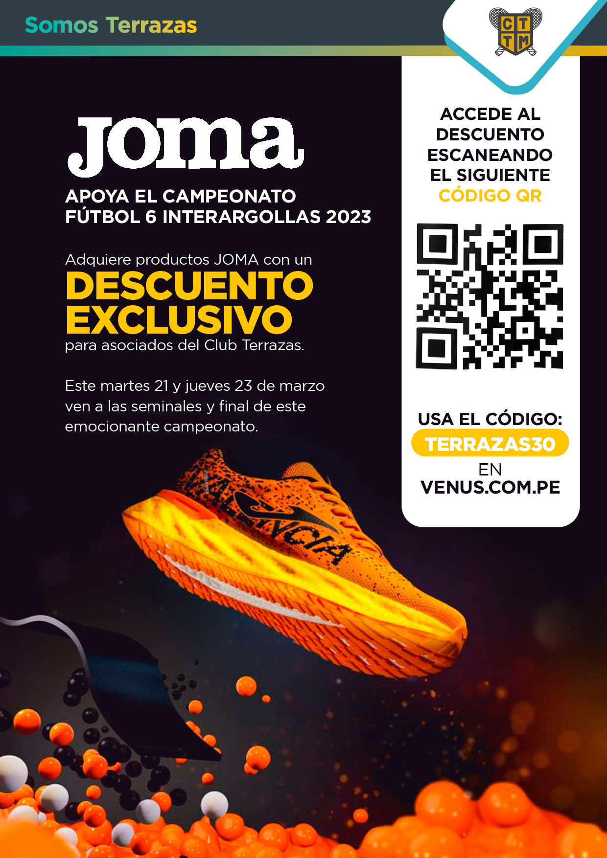 ADQUIERE PRODUCTOS JOMA CON UN DESCUENTO EXCLUSIVO PARA ASOCIADOS DEL CLUB TERRAZAS