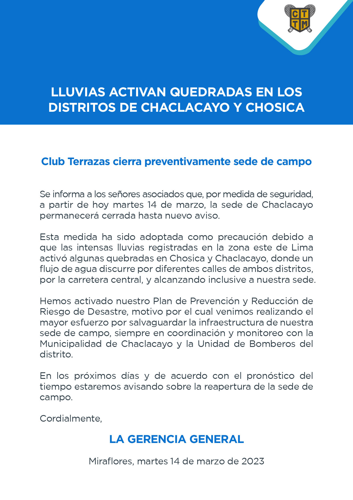 LLUVIAS ACTIVAN QUEDRADAS EN LOS DISTRITOS DE CHACLACAYO Y CHOSICA