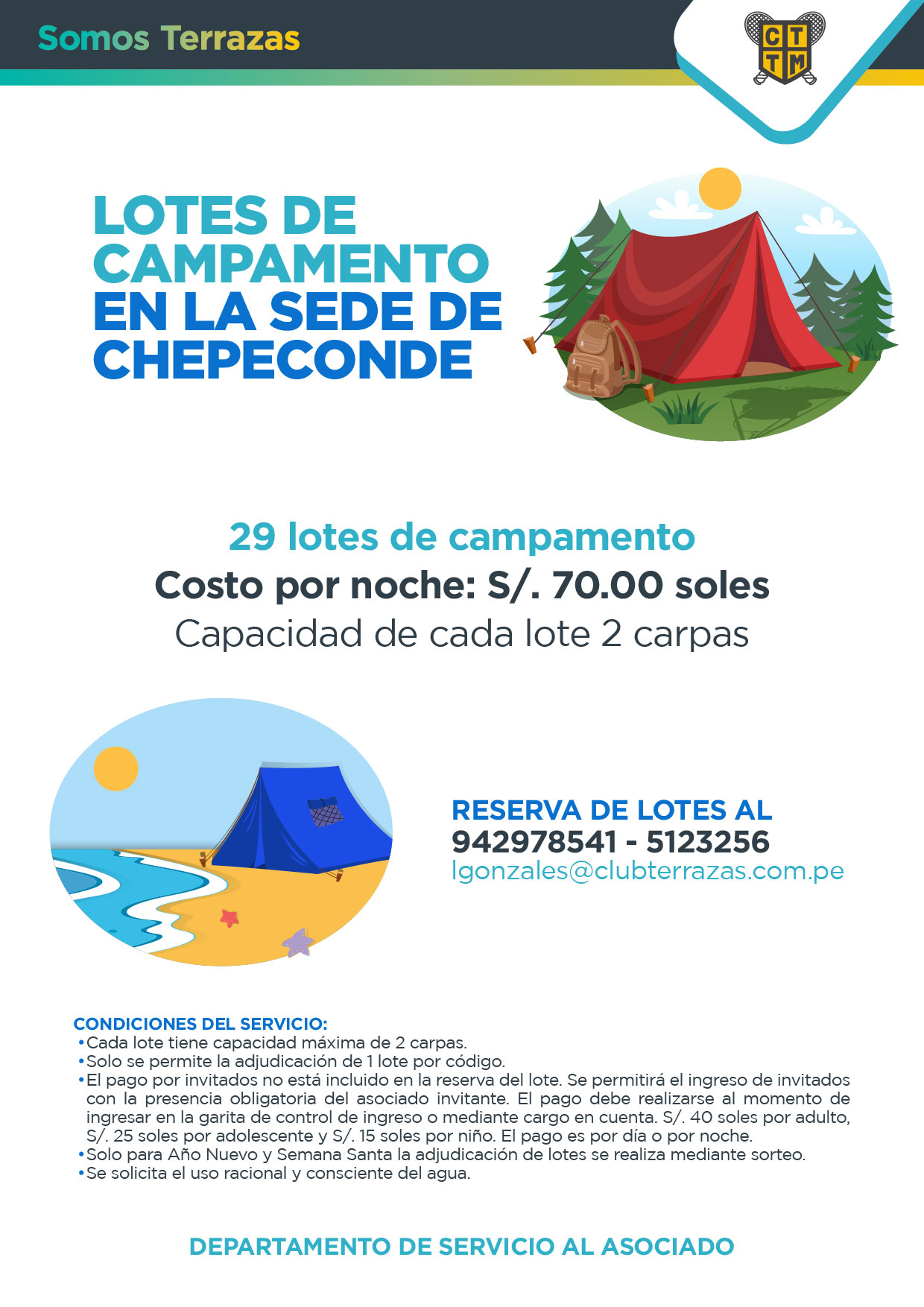 LOTES DE CAMPAMENTO EN LA SEDE DE CHEPECONDE 