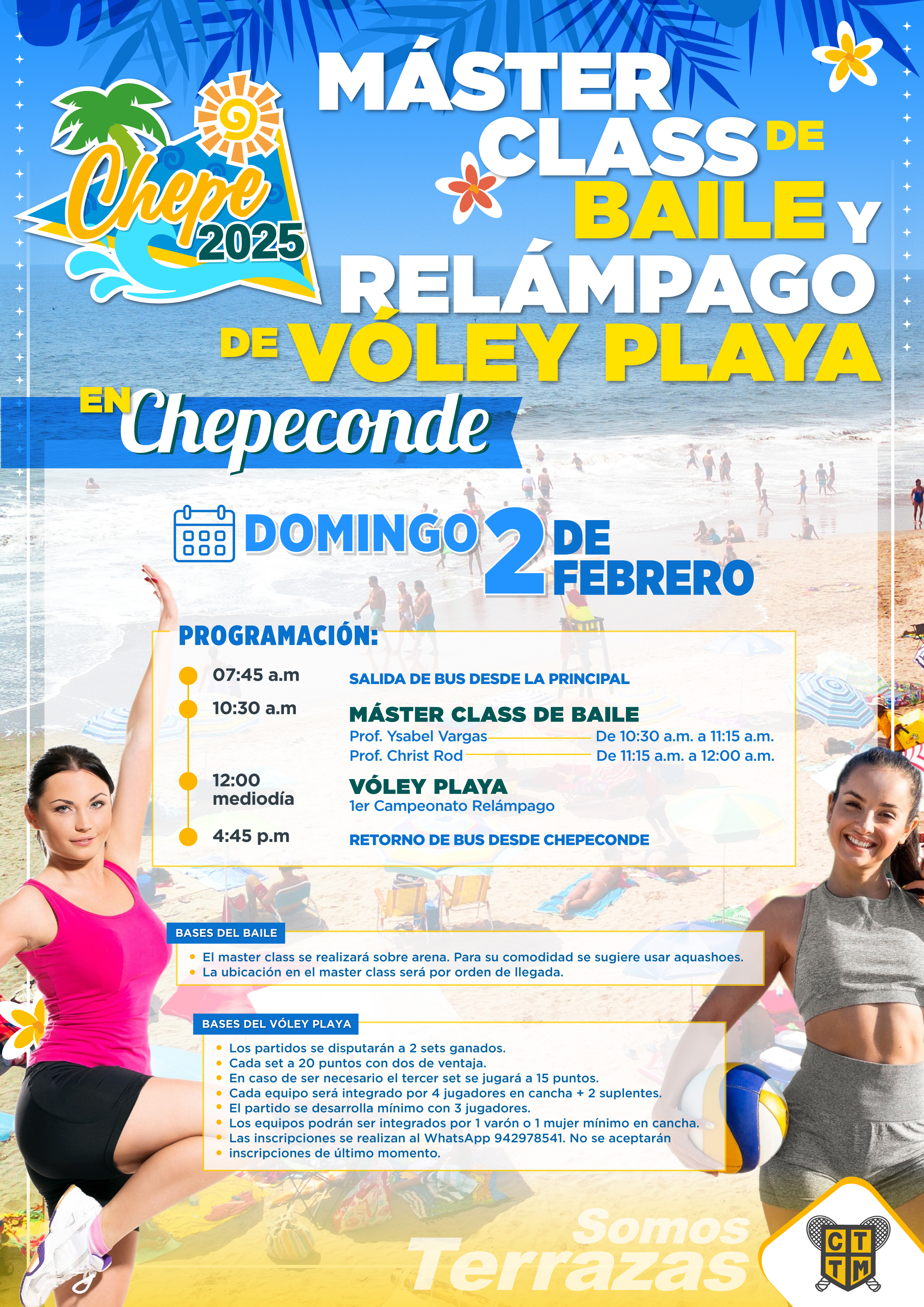 MÁSTER CLASS DE BAILE Y RELÁMPAGO DE VÓLEY PLAYA EN CHEPECONDE 🏐🌊