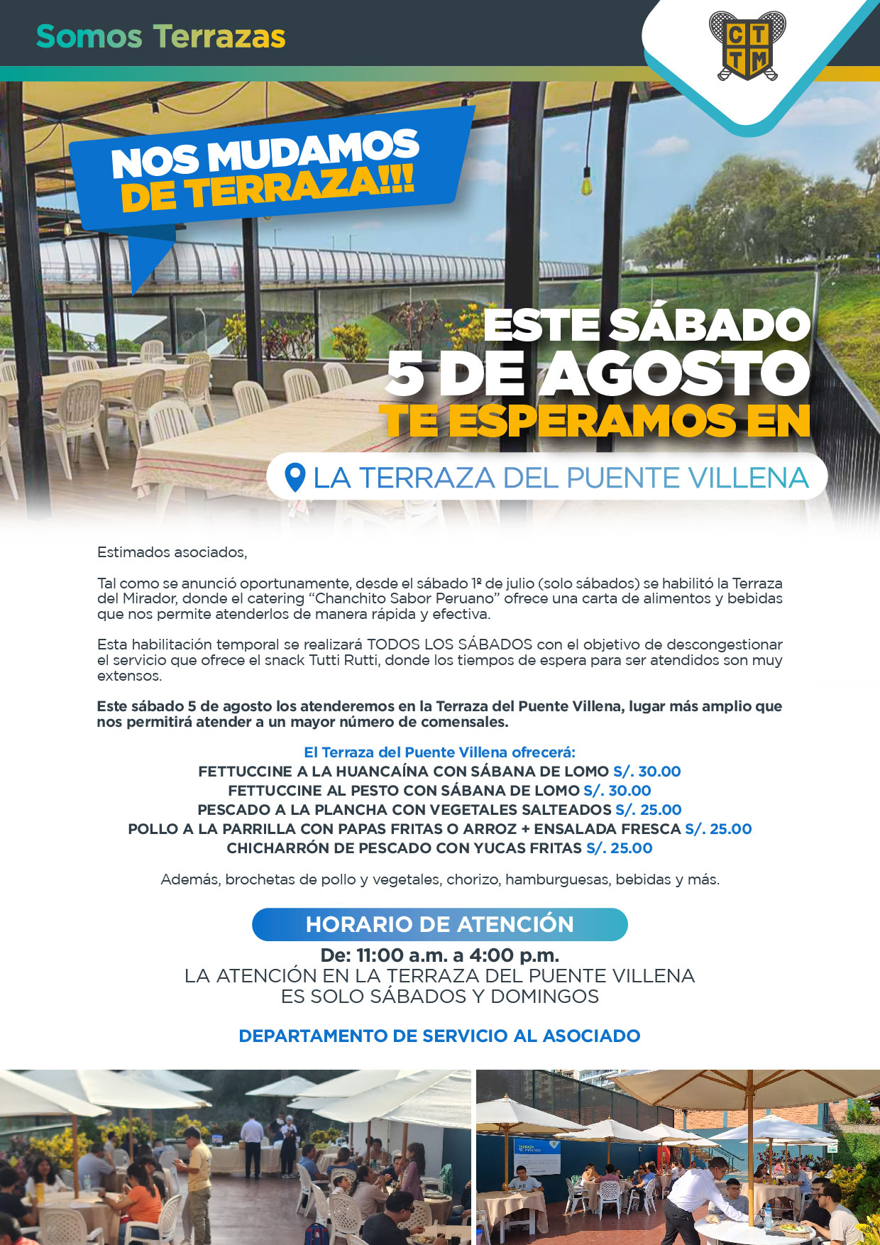 ESTE SÁBADO 5 DE AGOSTO TE ESPERAMOS EN LA TERRAZA DEL PUENTE VILLENA