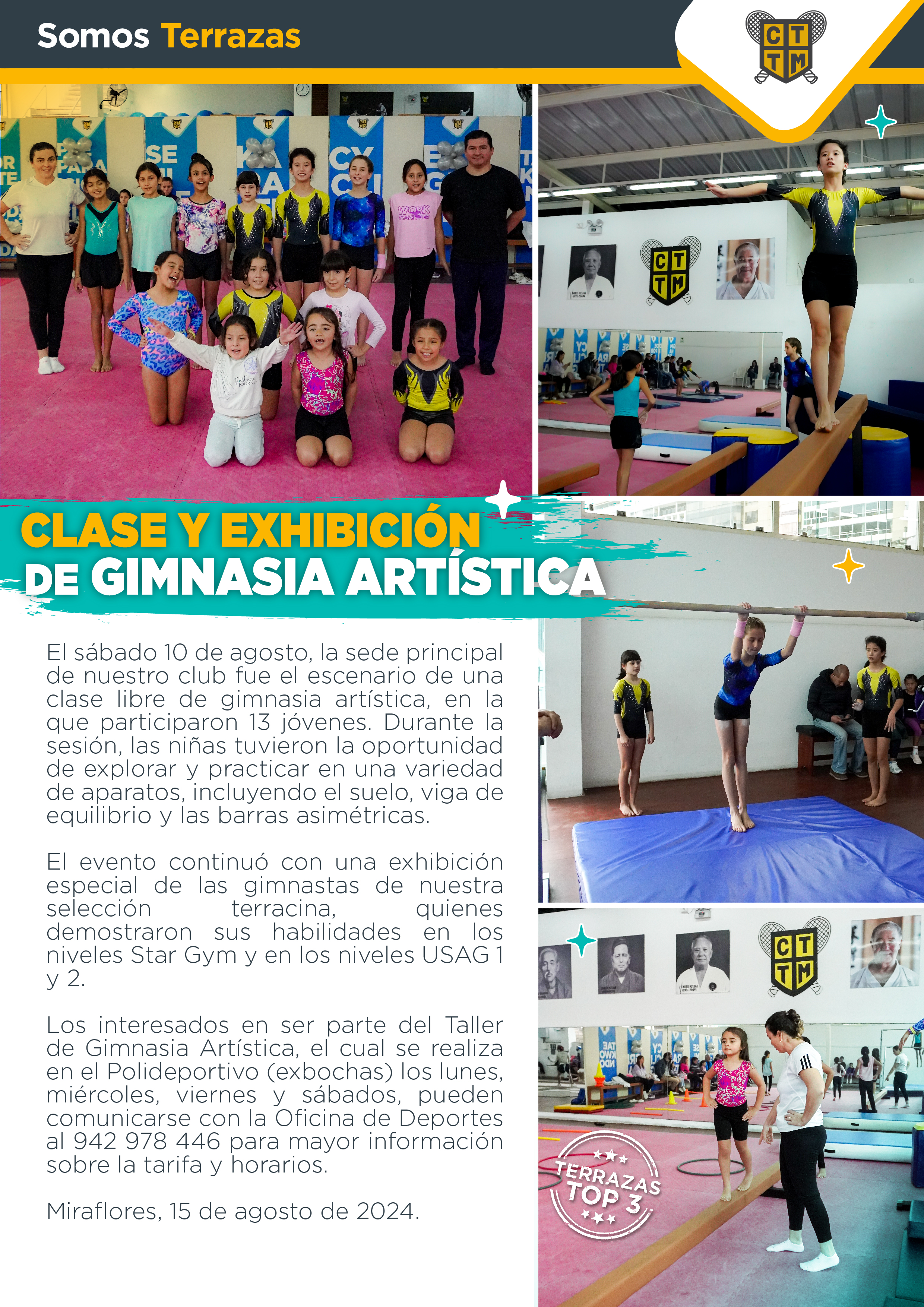 CLASE Y EXHIBICIÓN DE GIMNASIA ARTÍSTICA