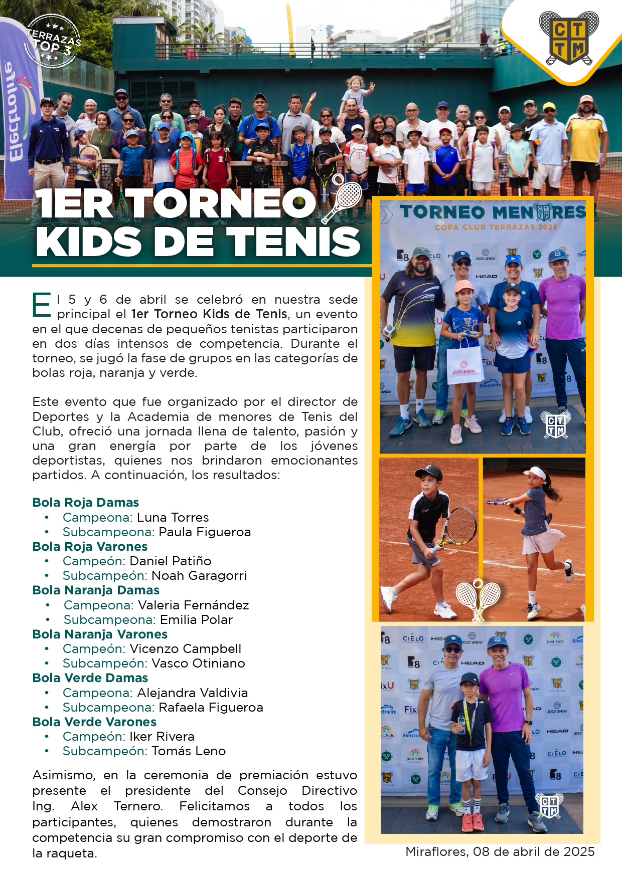 🎾 1ER TORNEO KIDS DE TENIS 🏆👧👦🌟