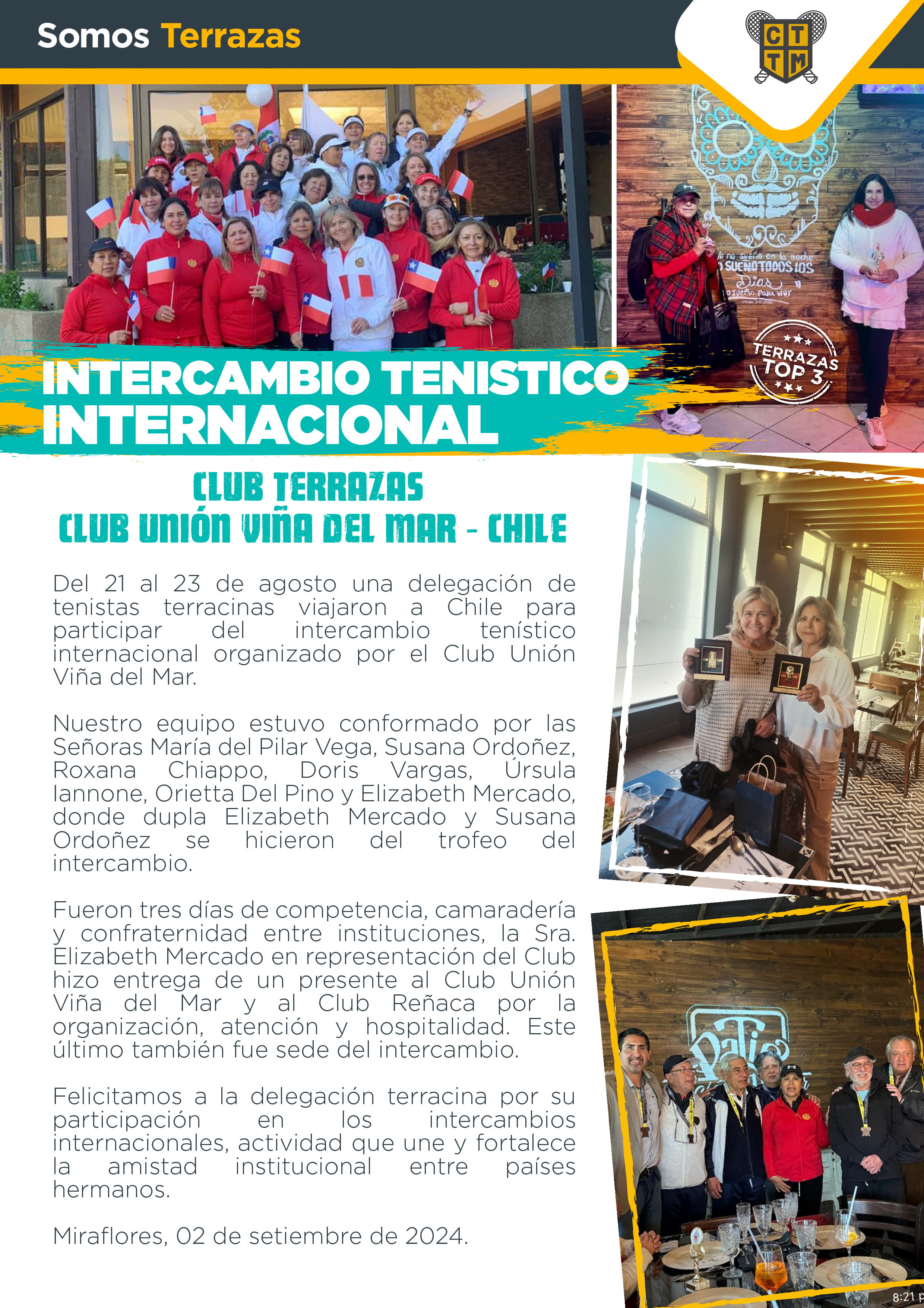 INTERCAMBIO TENISTICO INTERNACIONAL 