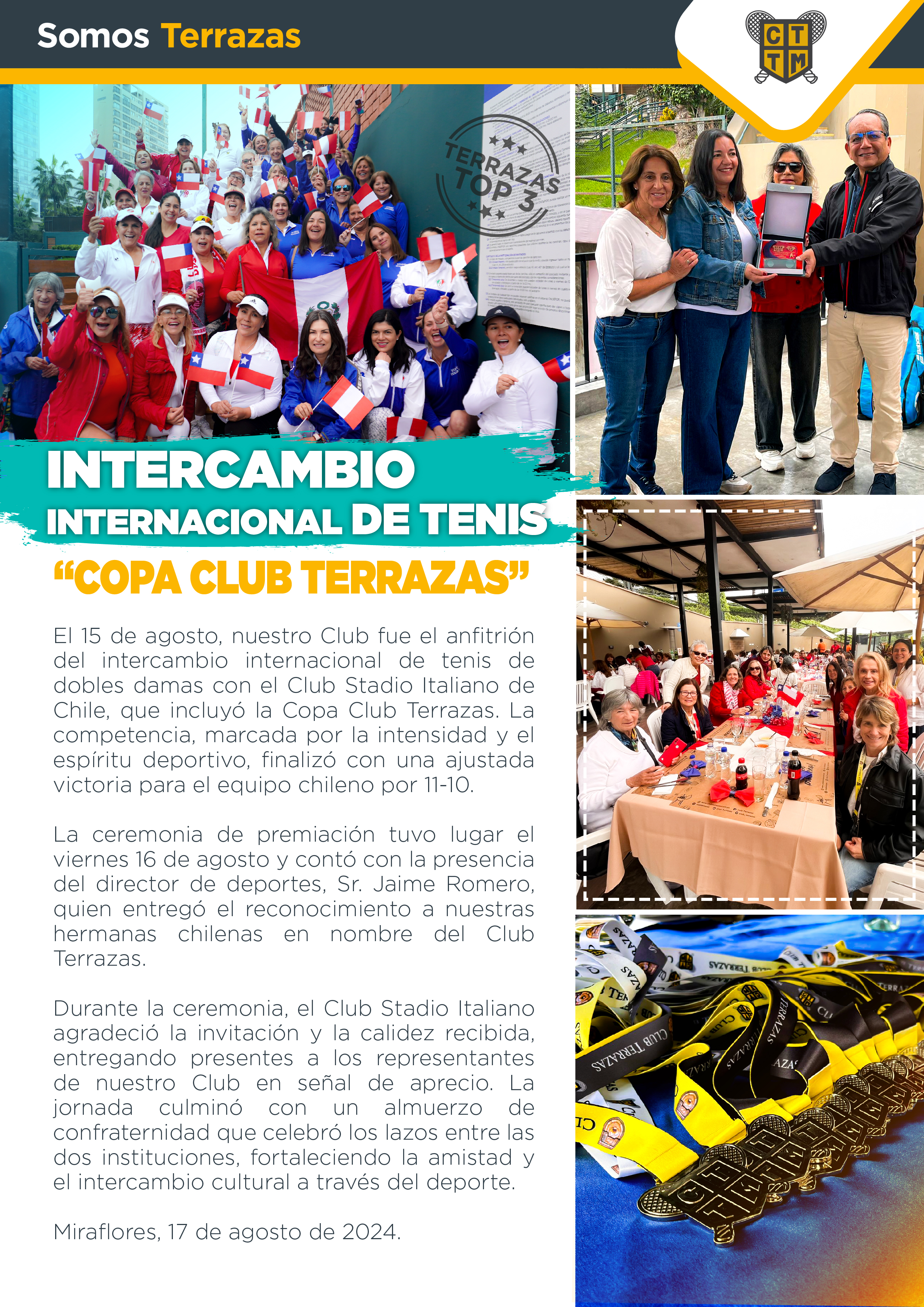INTERCAMBIO INTERNACIONAL DE TENIS “COPA CLUB TERRAZAS”