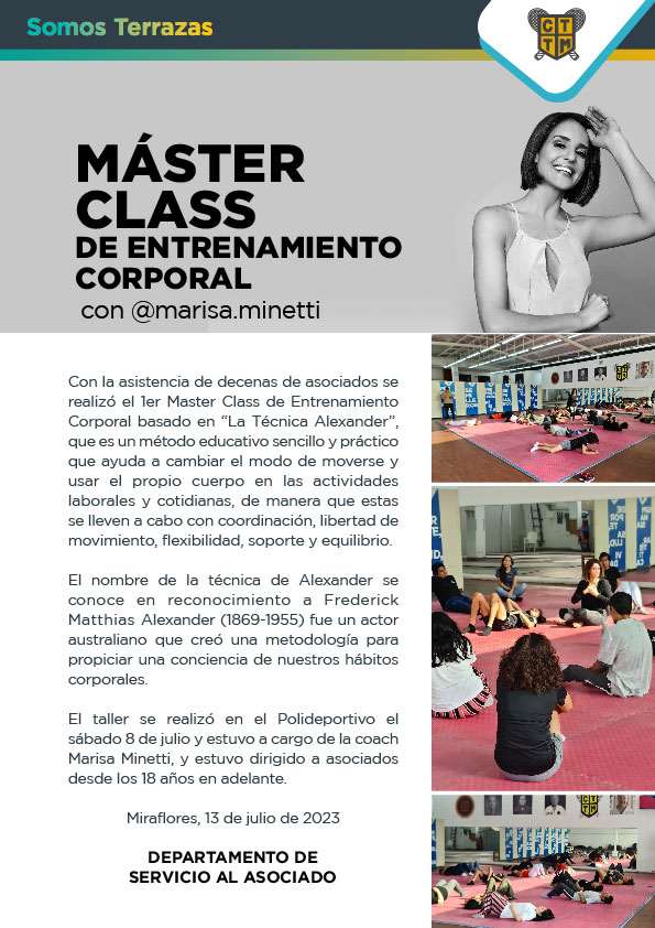 MÁSTER CLASS DE ENTRENAMIENTO CORPORAL