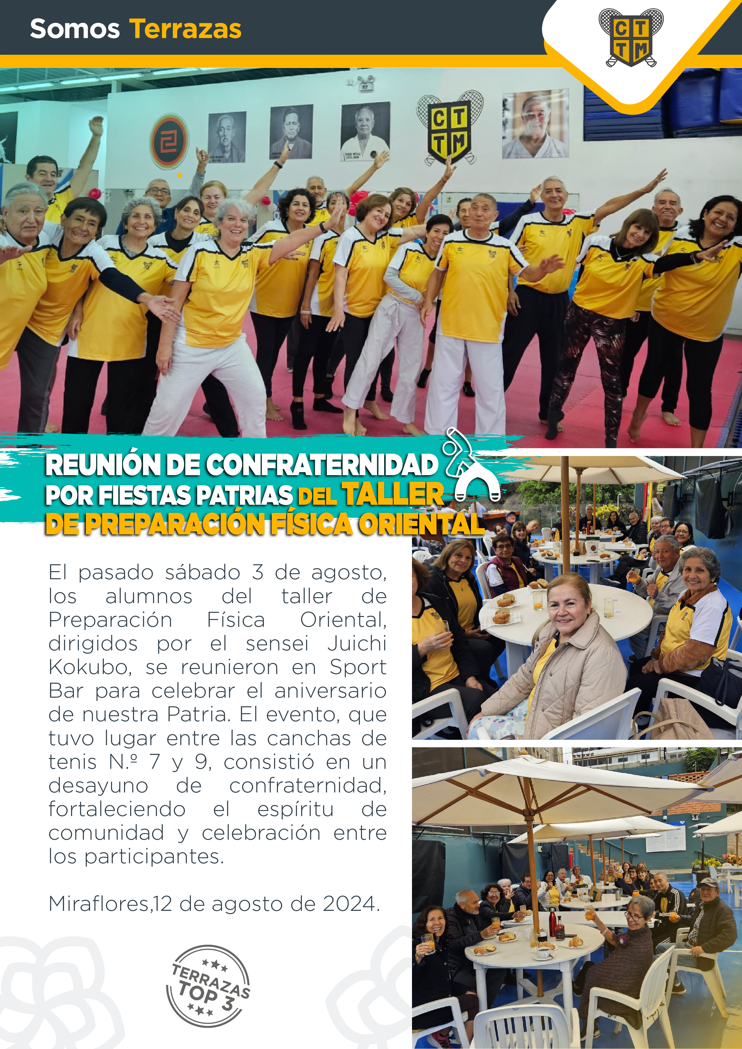REUNIÓN DE CONFRATERNIDAD POR FIESTAS PATRIAS DEL TALLER DE PREPARACIÓN FÍSICA ORIENTAL