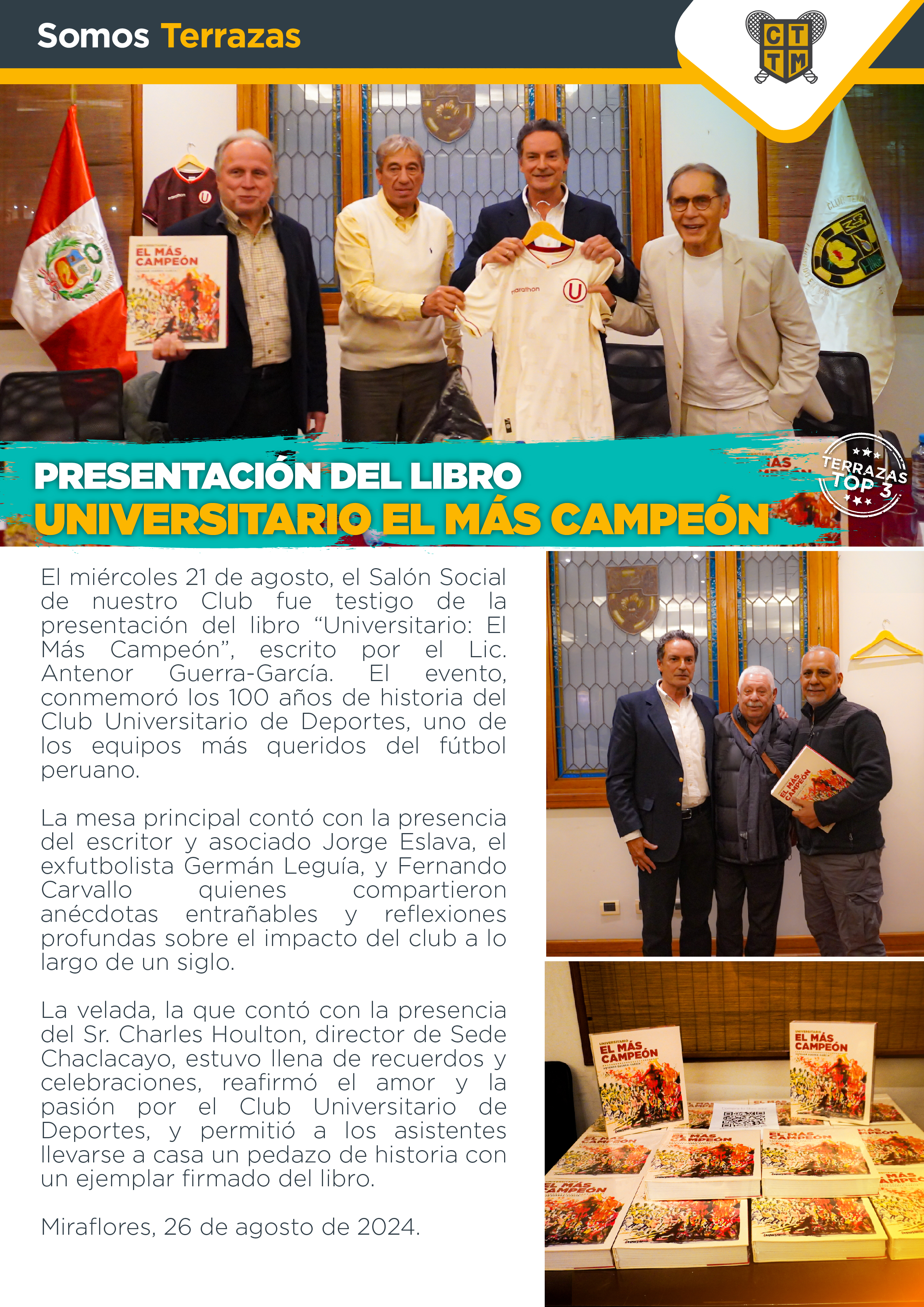 PRESENTACIÓN DEL LIBRO UNIVERSITARIO EL MÁS CAMPEÓN