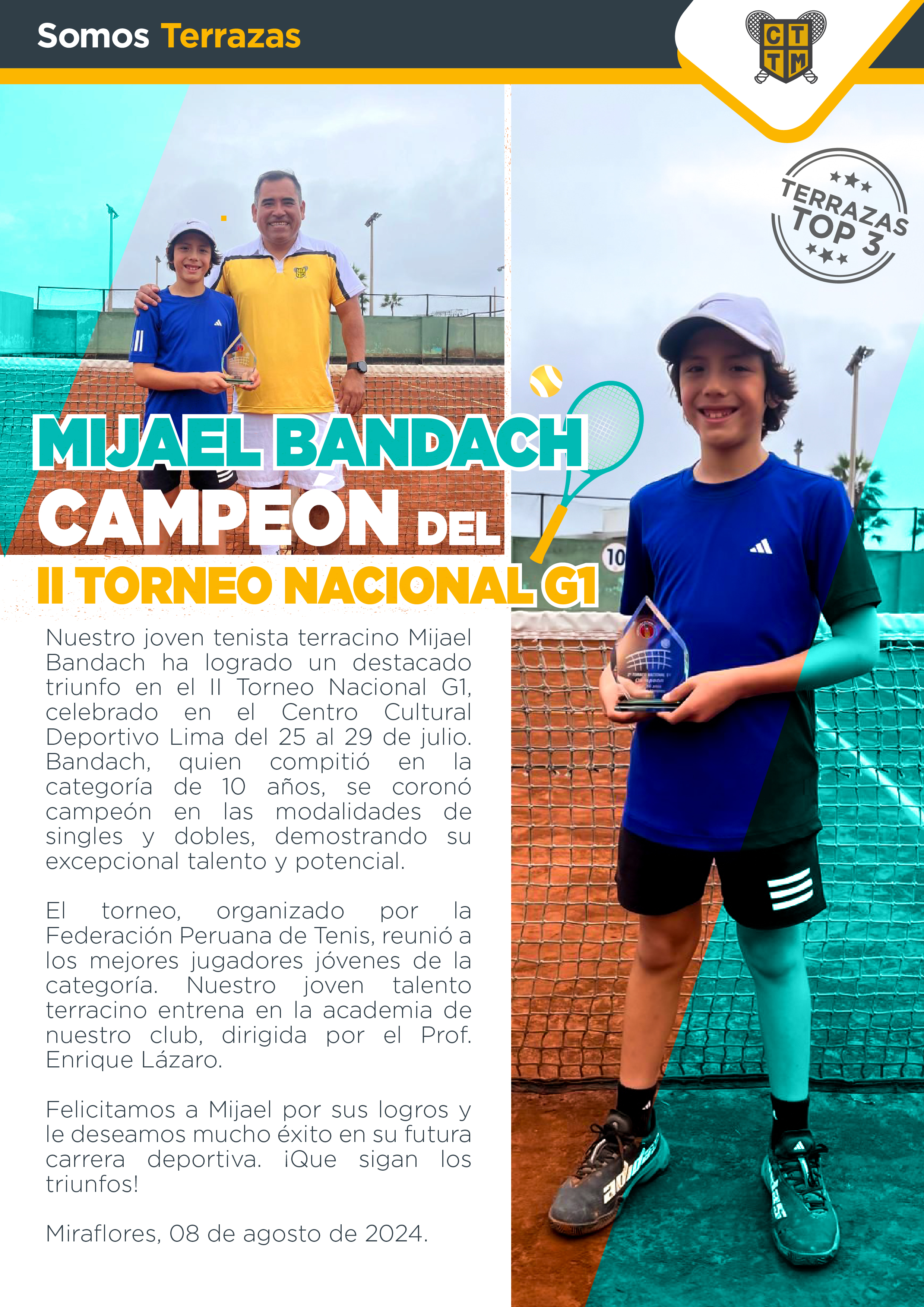 MIJAEL BANDACH, CAMPEÓN DEL II TORNEO NACIONAL G1