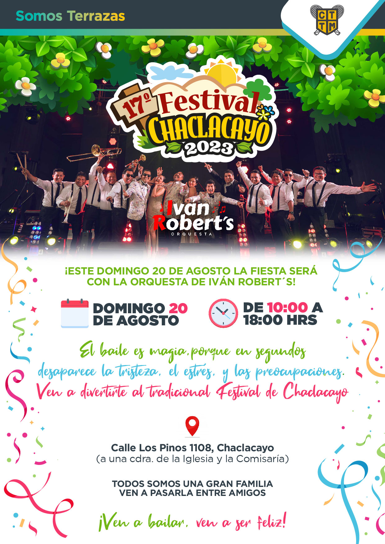 ¡ESTE DOMINGO 20 DE AGOSTO LA FIESTA SERÁ CON LA ORQUESTA DE IVÁN ROBERT´S! 