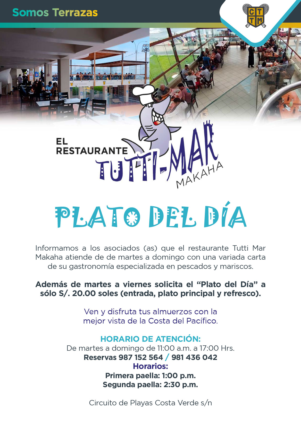 EL RESTAURANTE TUTTI MAR MAKAHA: PLATO DEL DÍA