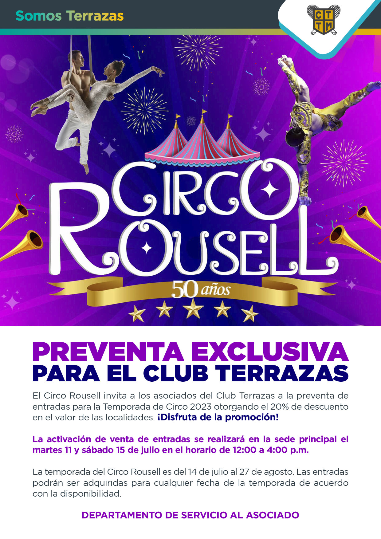 PREVENTA EXCLUSIVA PARA EL CLUB TERRAZAS