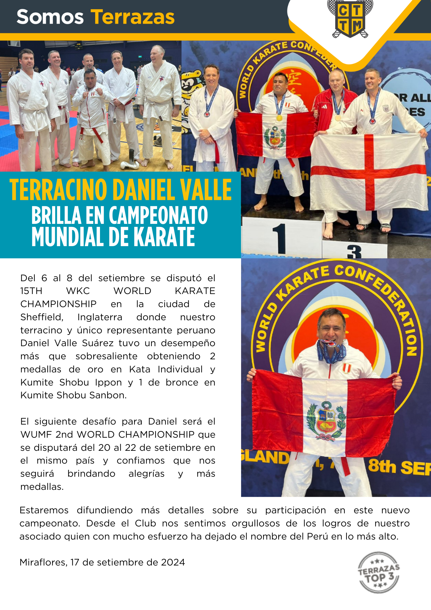 TERRACINO DANIEL VALLE SÁNCHEZ: BRILLA EN MUNDIAL DE KARATE